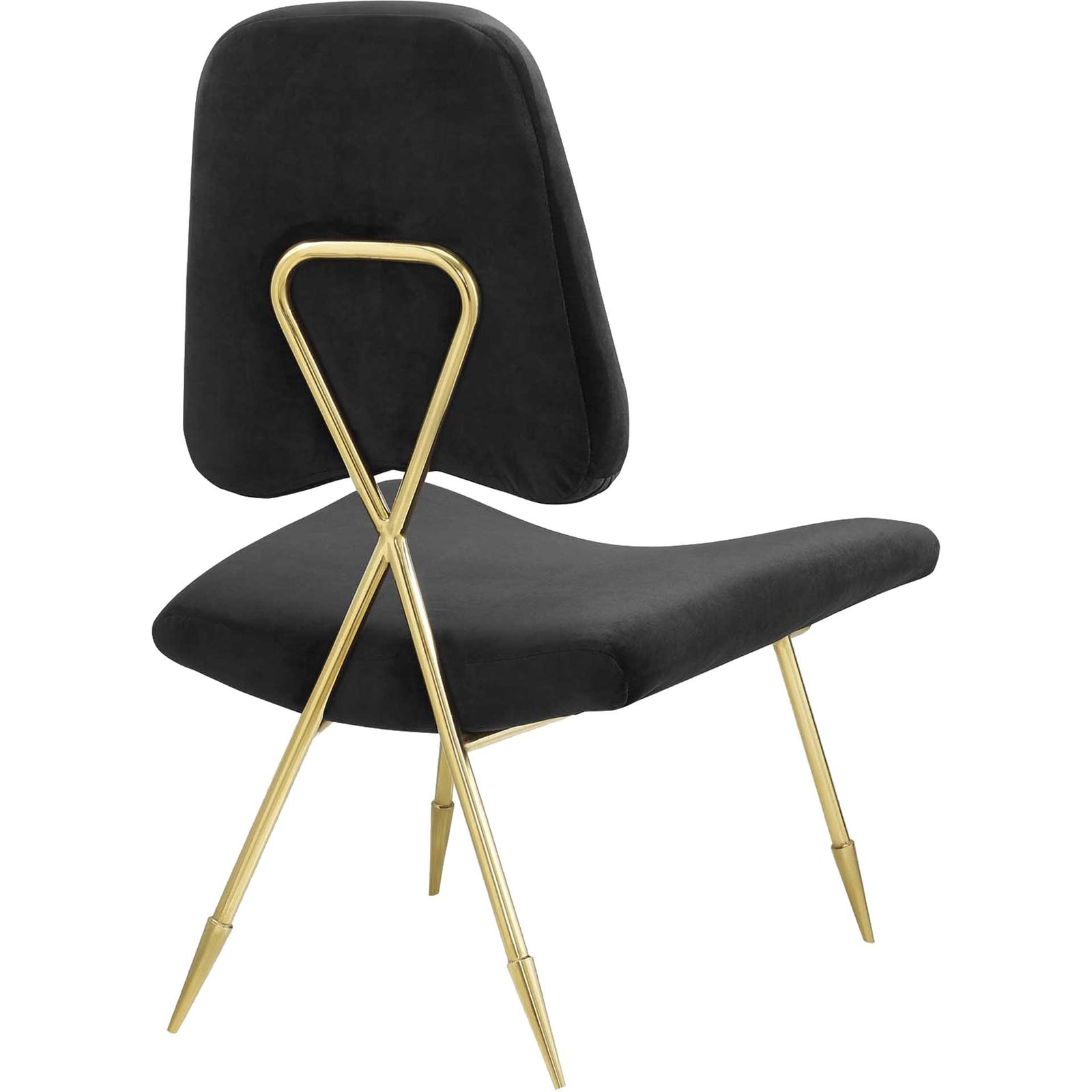 Palmer Upholstered Velvet Lounge Chair Black