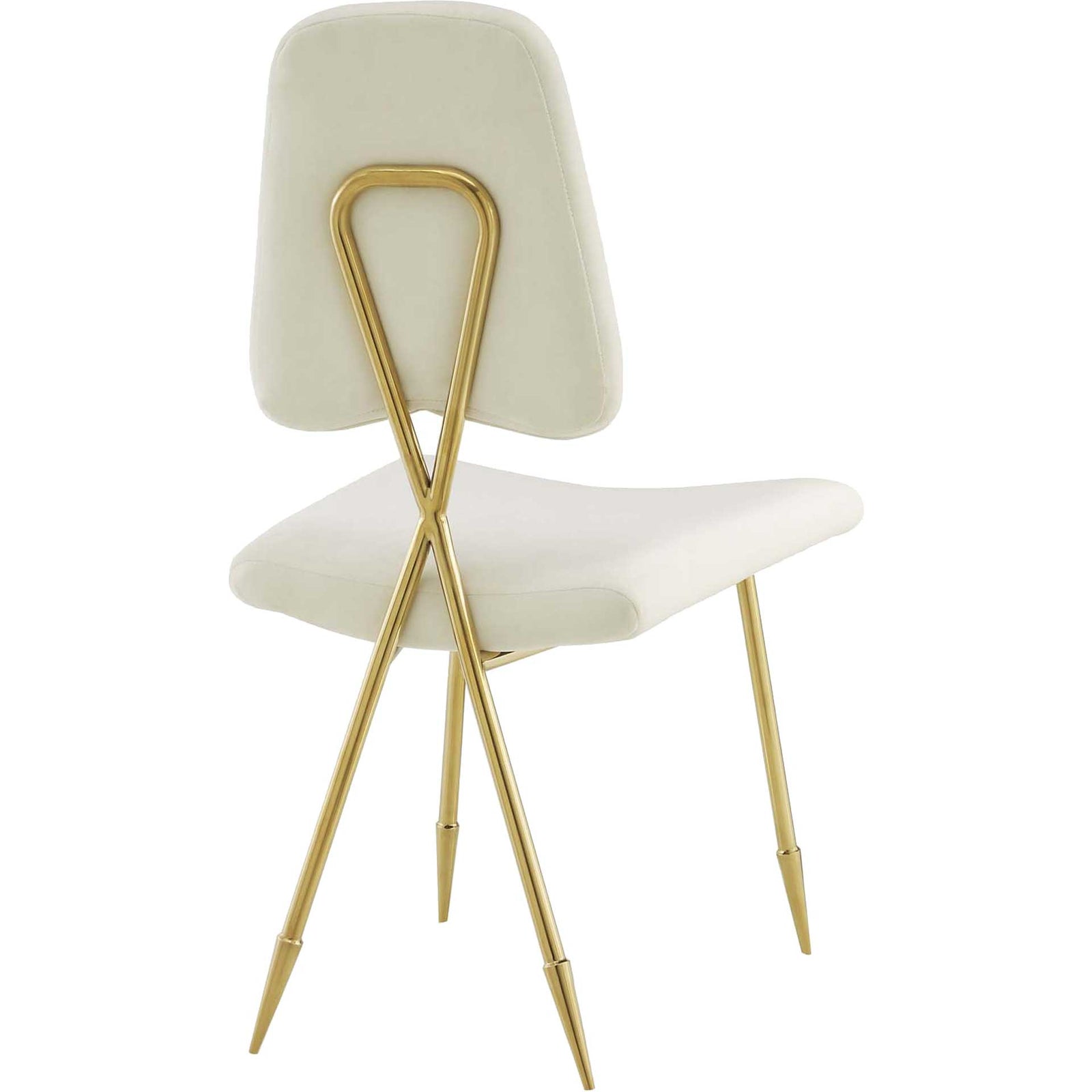 Palmer Upholstered Velvet Side Chair Ivory