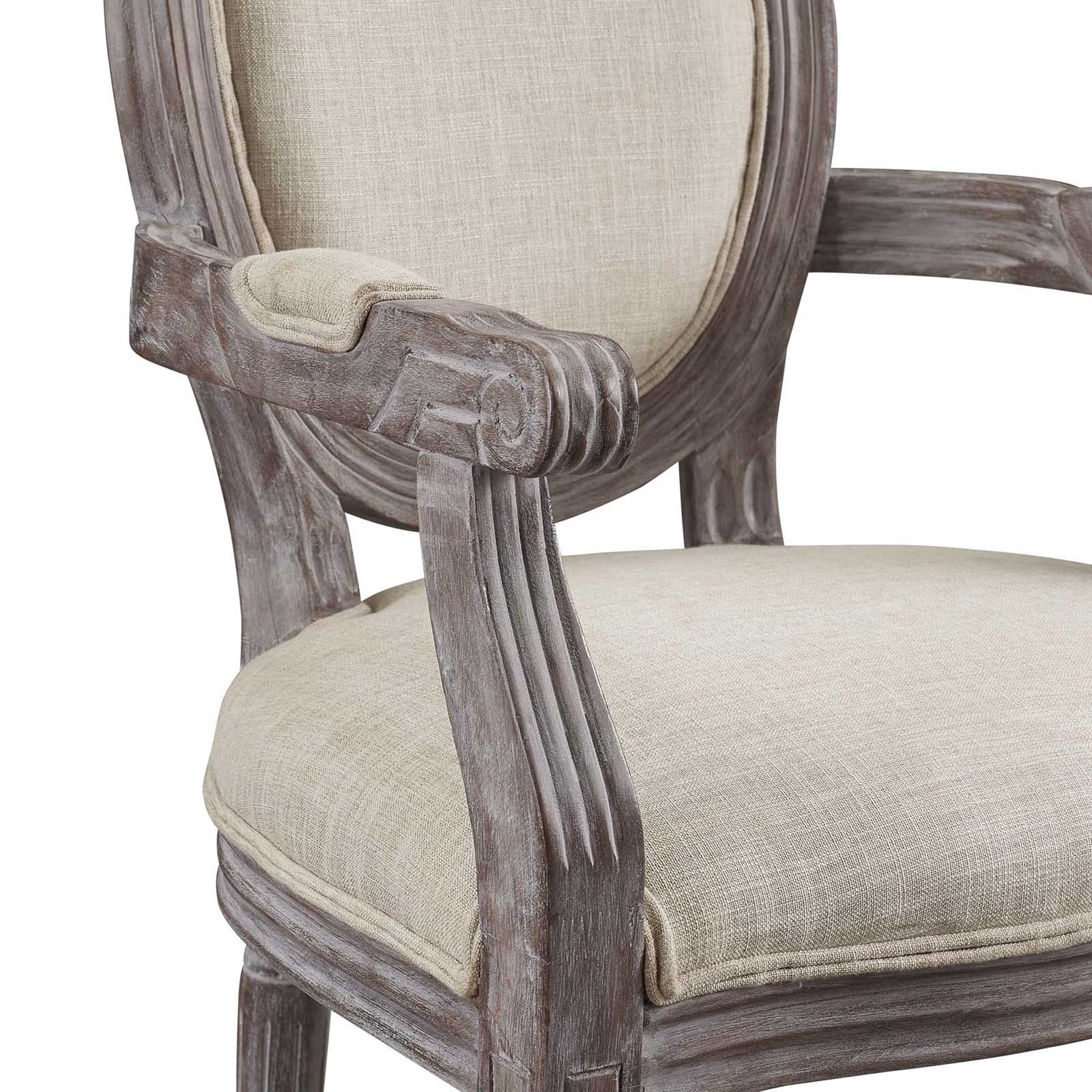 Eagle Upholstered Fabric Dining Armchair Beige