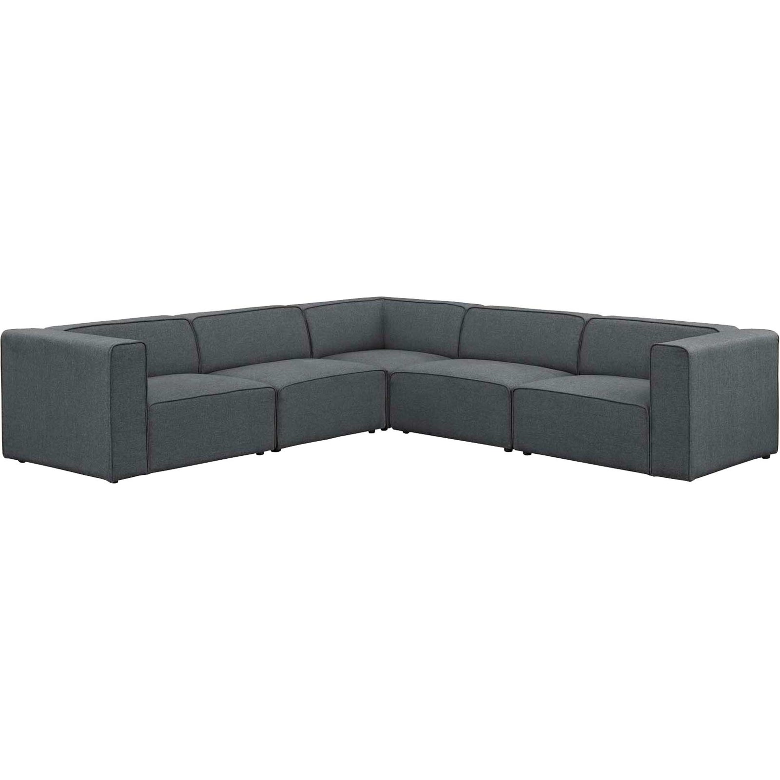 Maisie 5 Piece Corner Sectional Sofa Gray