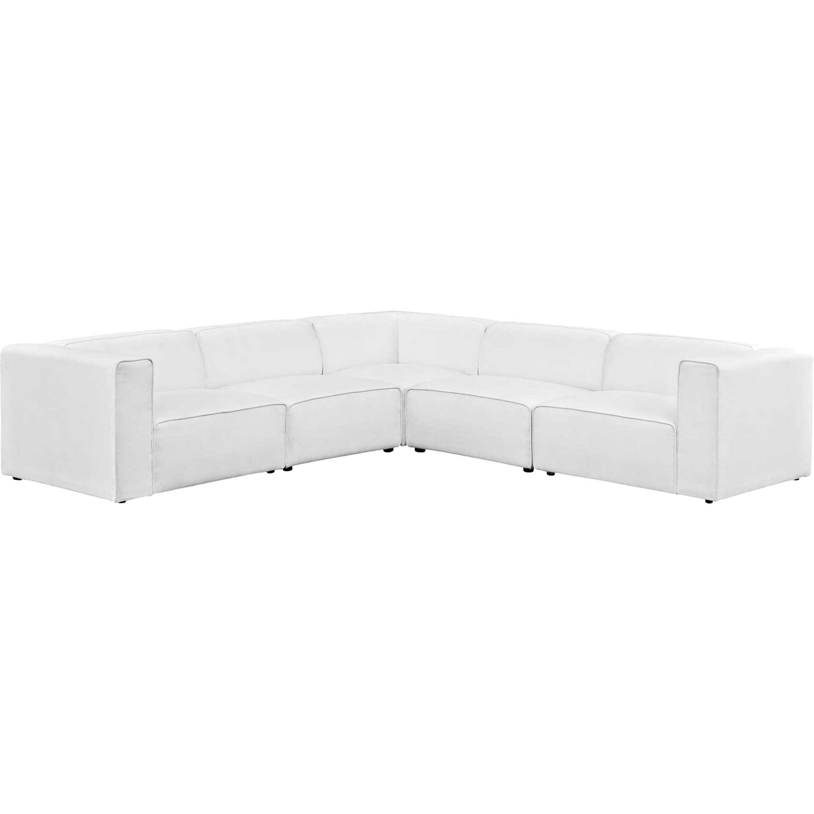 Maisie 5 Piece Corner Sectional Sofa White