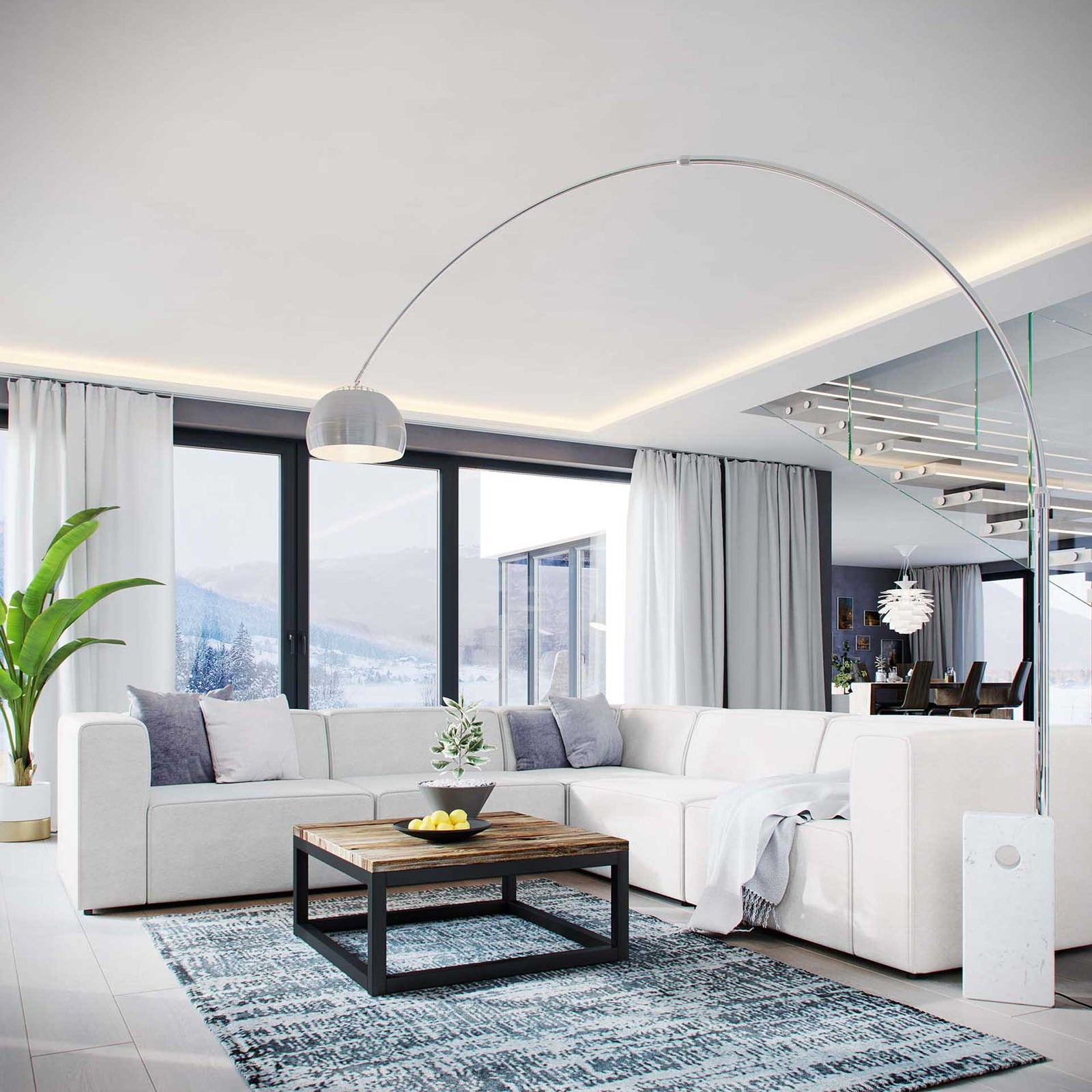 Maisie 5 Piece Corner Sectional Sofa White