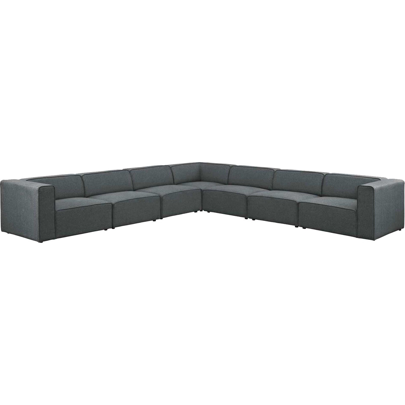 Maisie 7 Piece Corner Sectional Sofa Gray