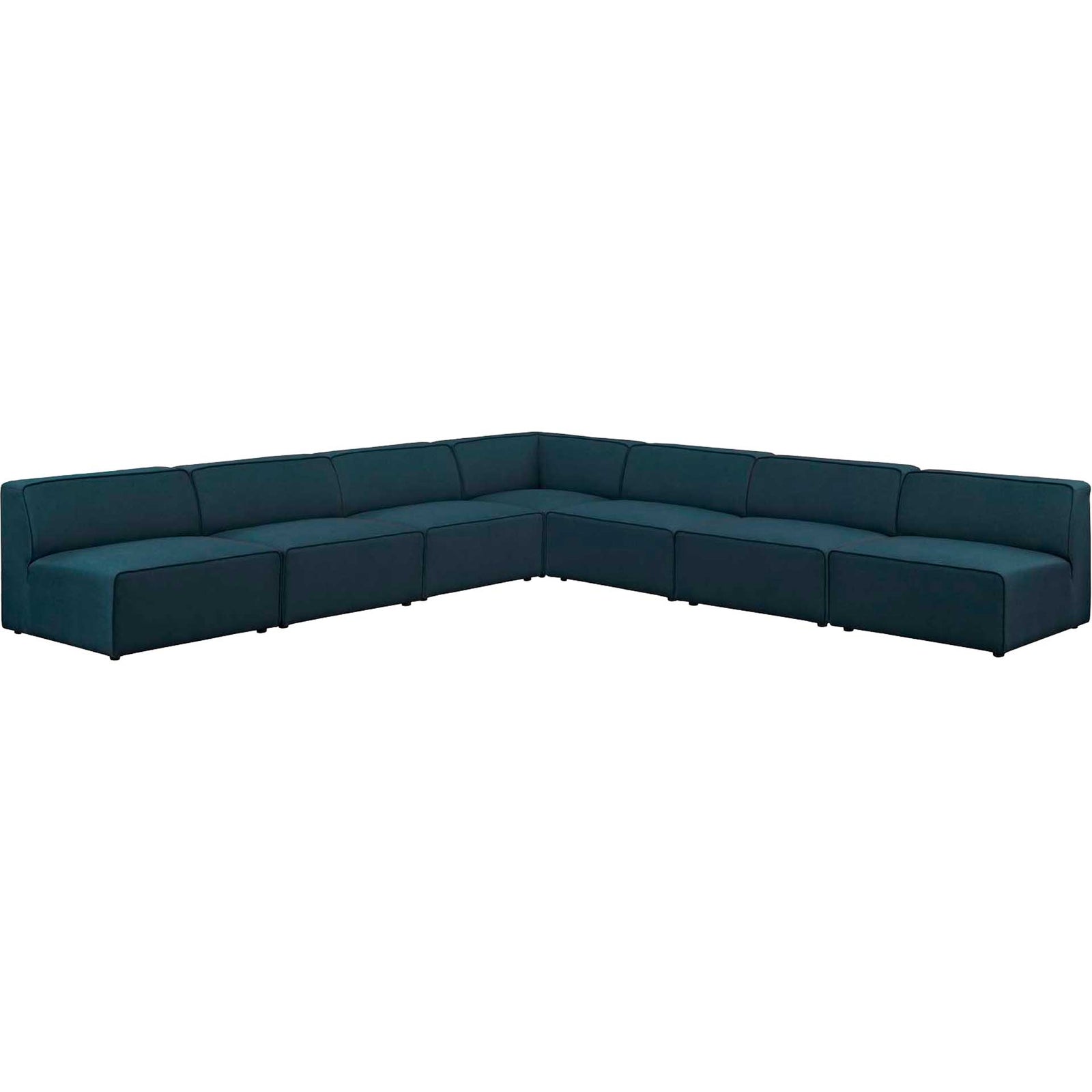 Maisie 7 Piece Armless Corner Sectional Sofa Blue