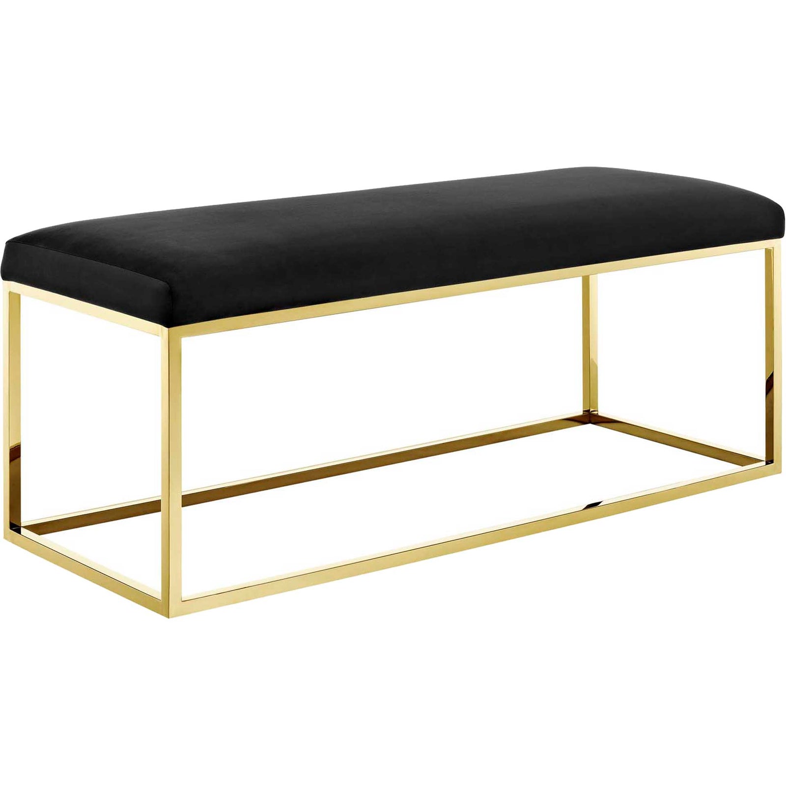 Alden Fabric Bench Gold/Black
