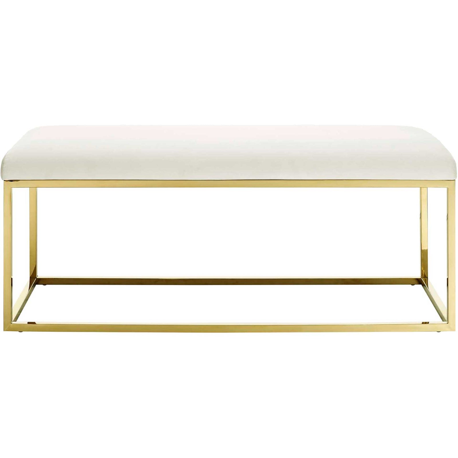 Antibes Fabric Bench Gold/Ivory