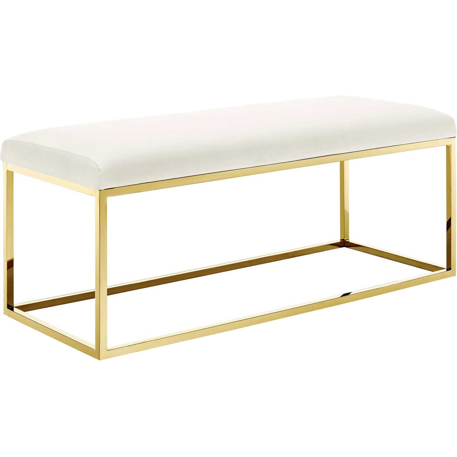 Alden Fabric Bench Gold/Ivory