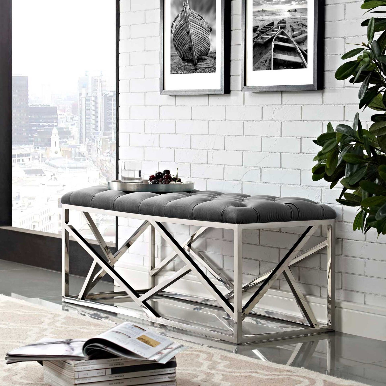 Ismael Bench Silver/Gray