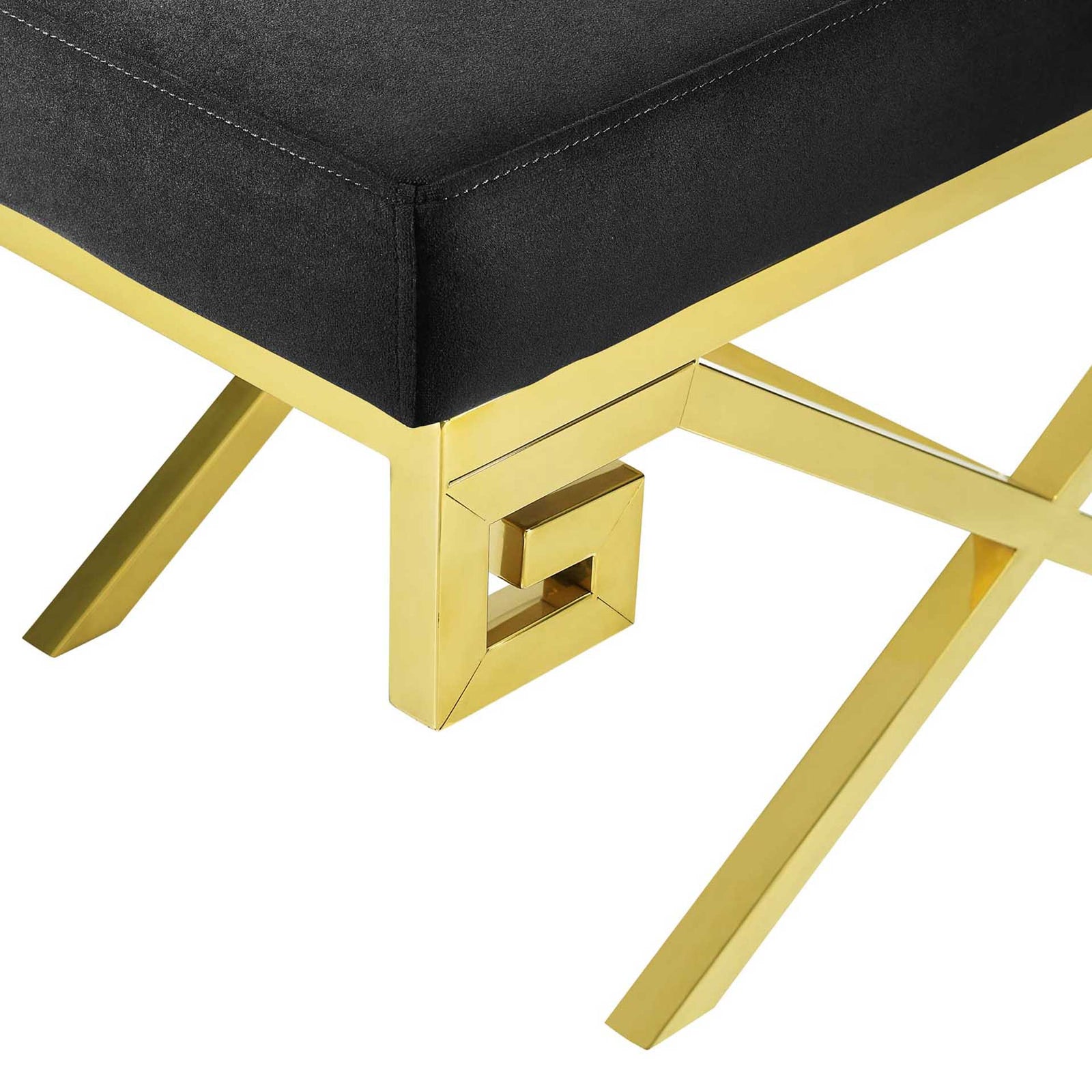 Rayna Velvet Bench Gold/Black