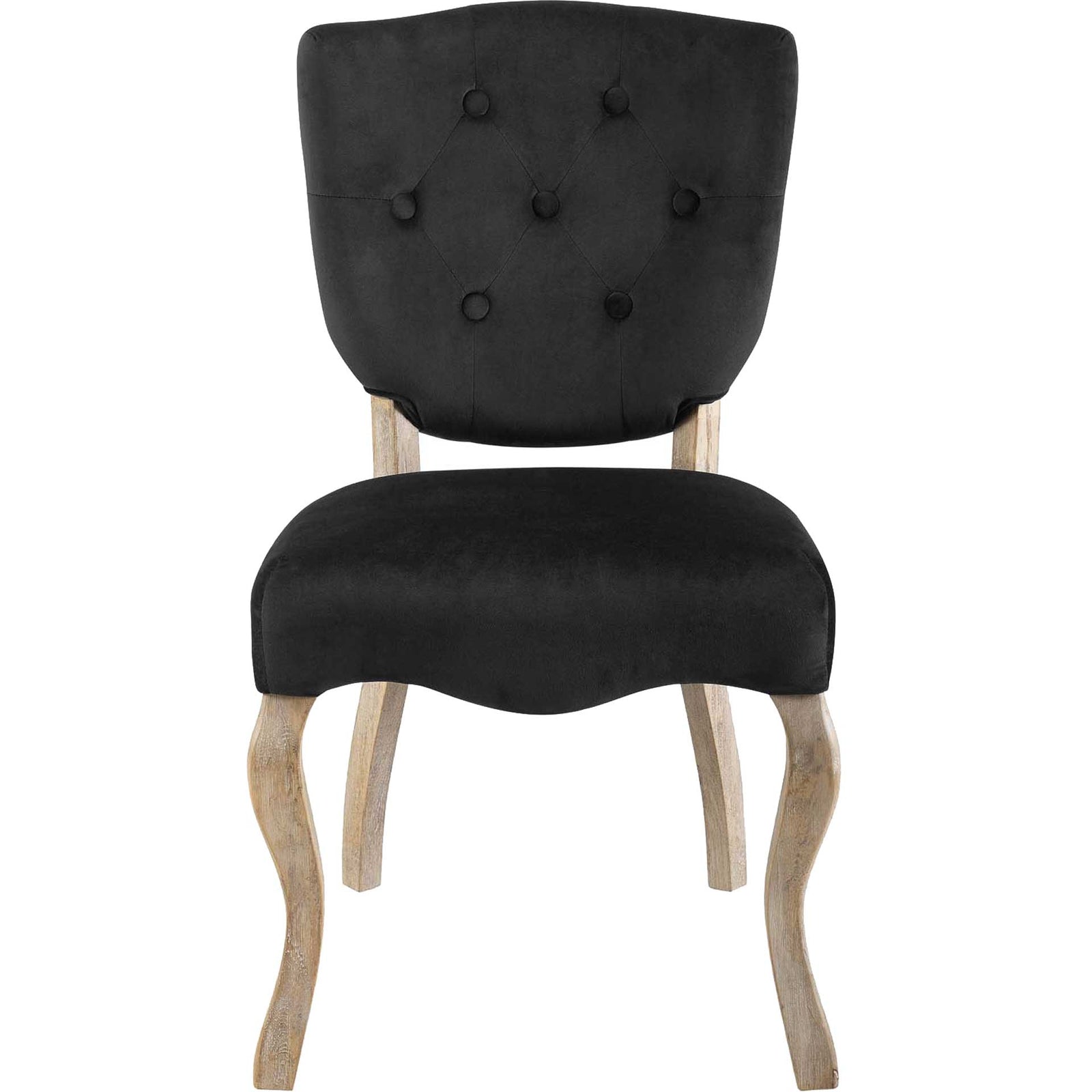 Araya Velvet Dining Side Chair Black