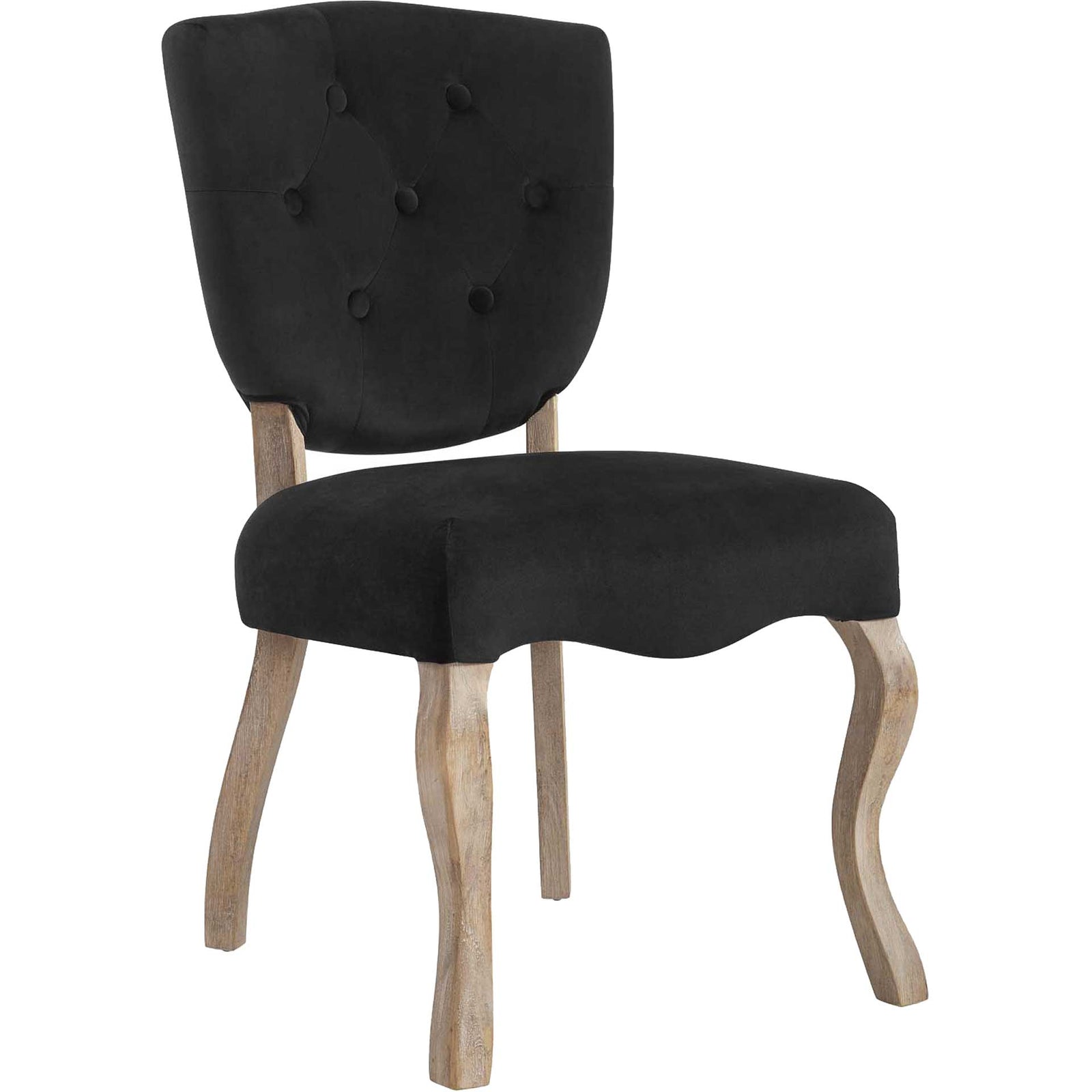 Araya Velvet Dining Side Chair Black