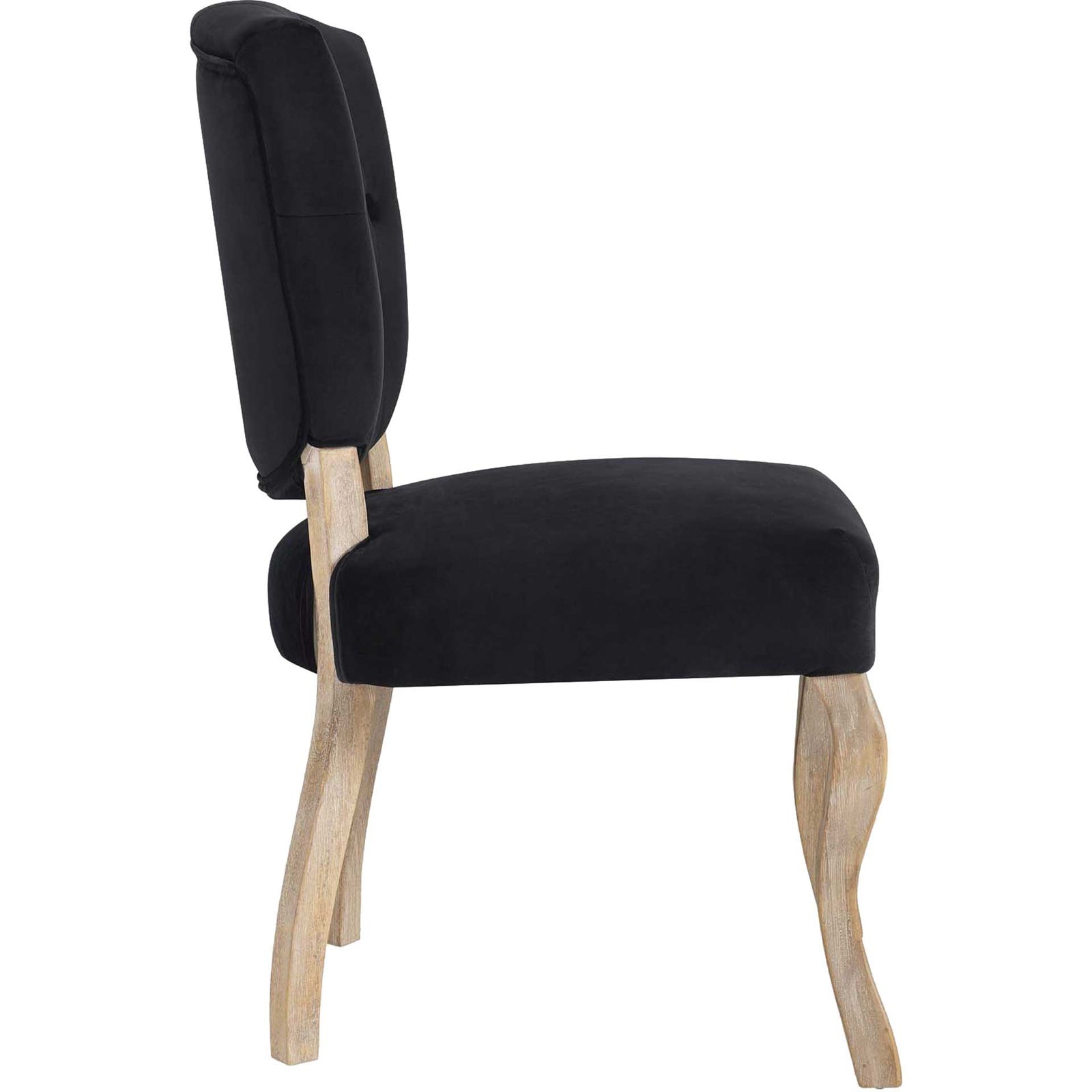 Angie Velvet Dining Side Chair Black