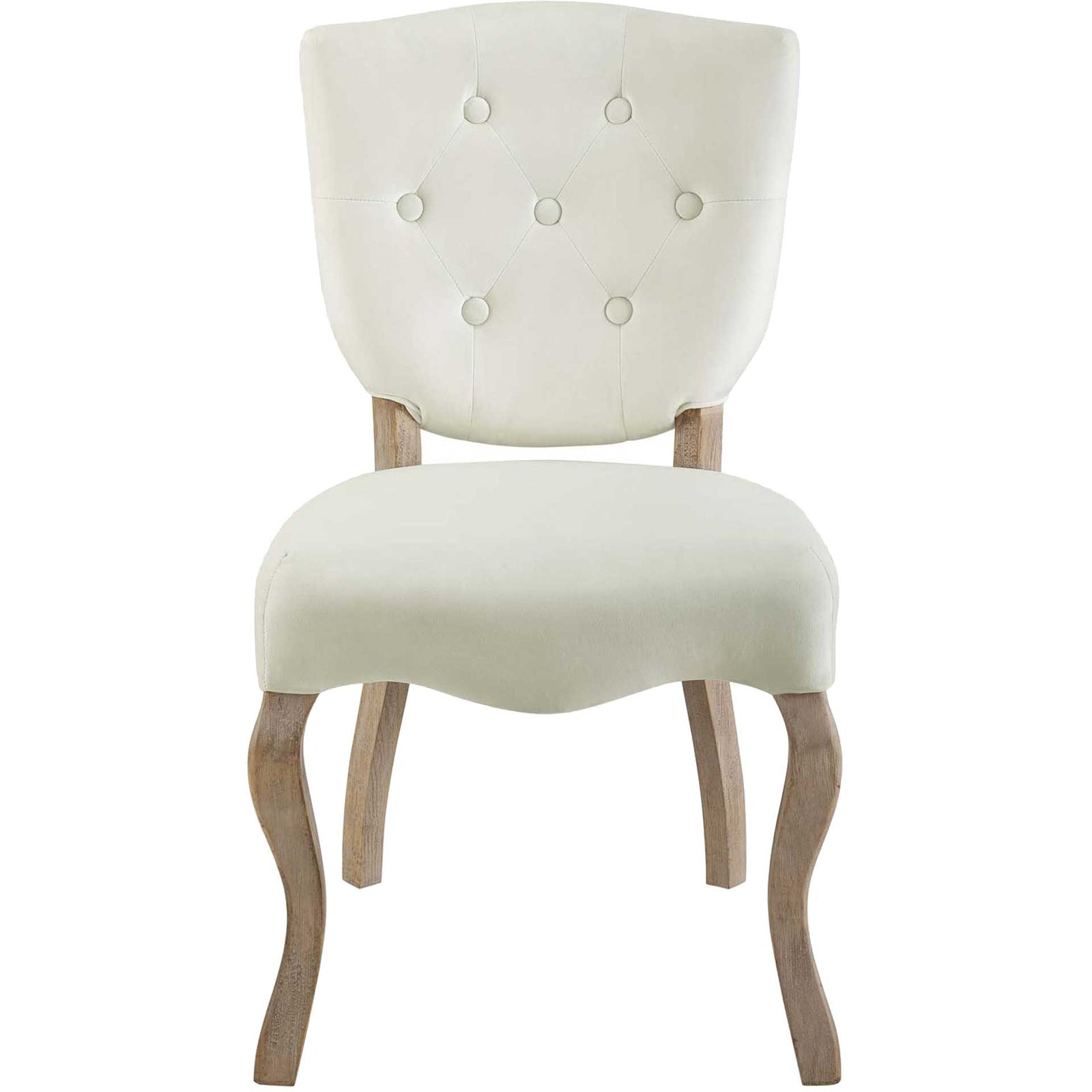 Angie Velvet Dining Side Chair Ivory