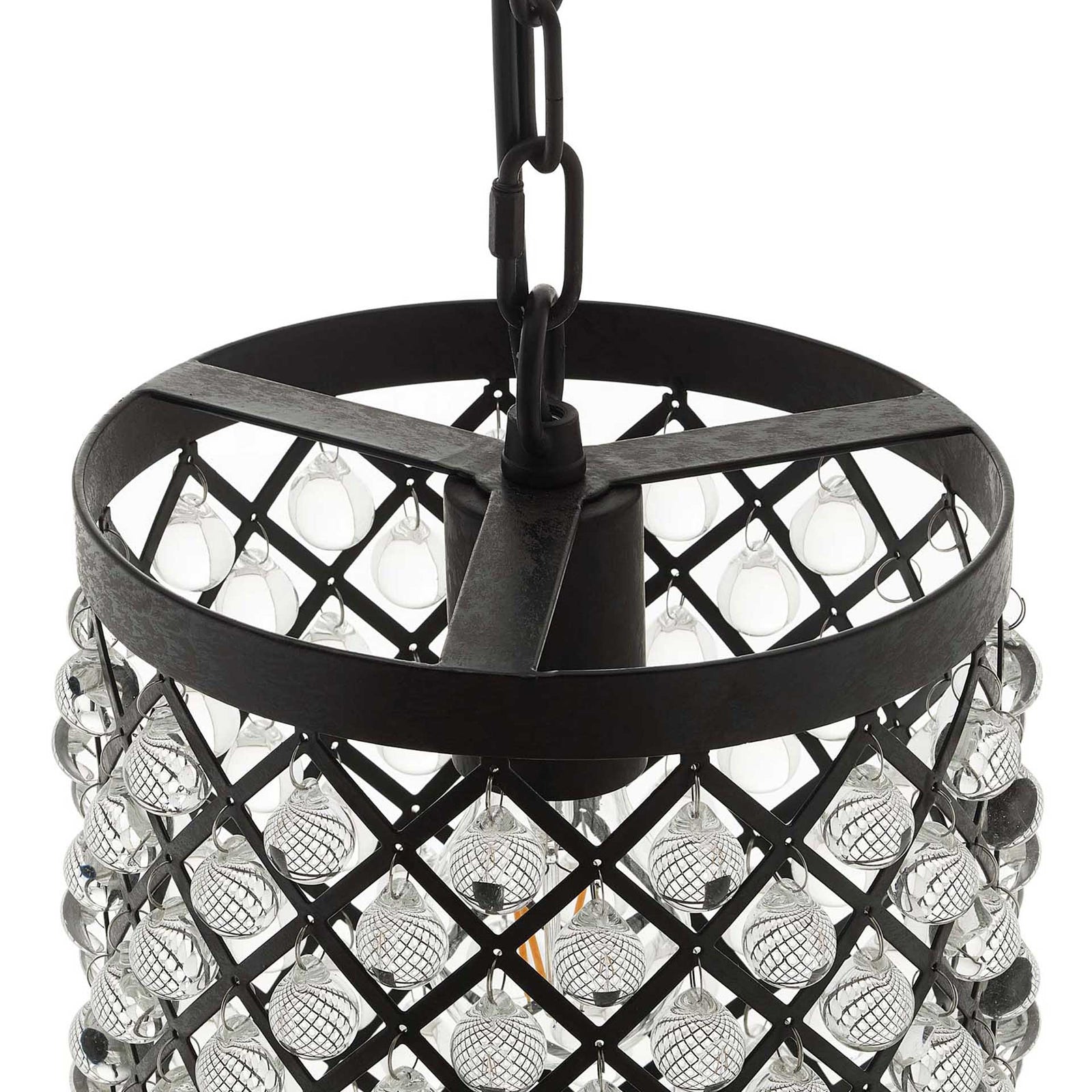 Remington Glass and Metal Pendant Chandelier Black