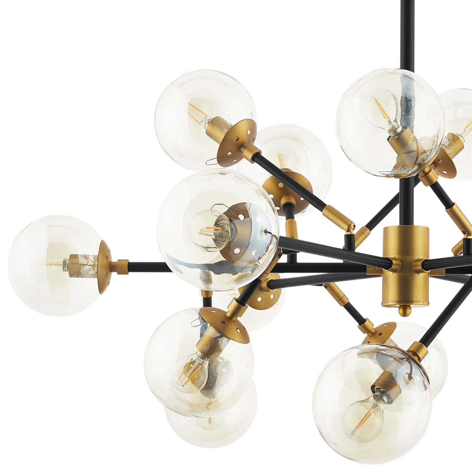 Selene 18 Light Pendant Chandelier Brass Gold/Black