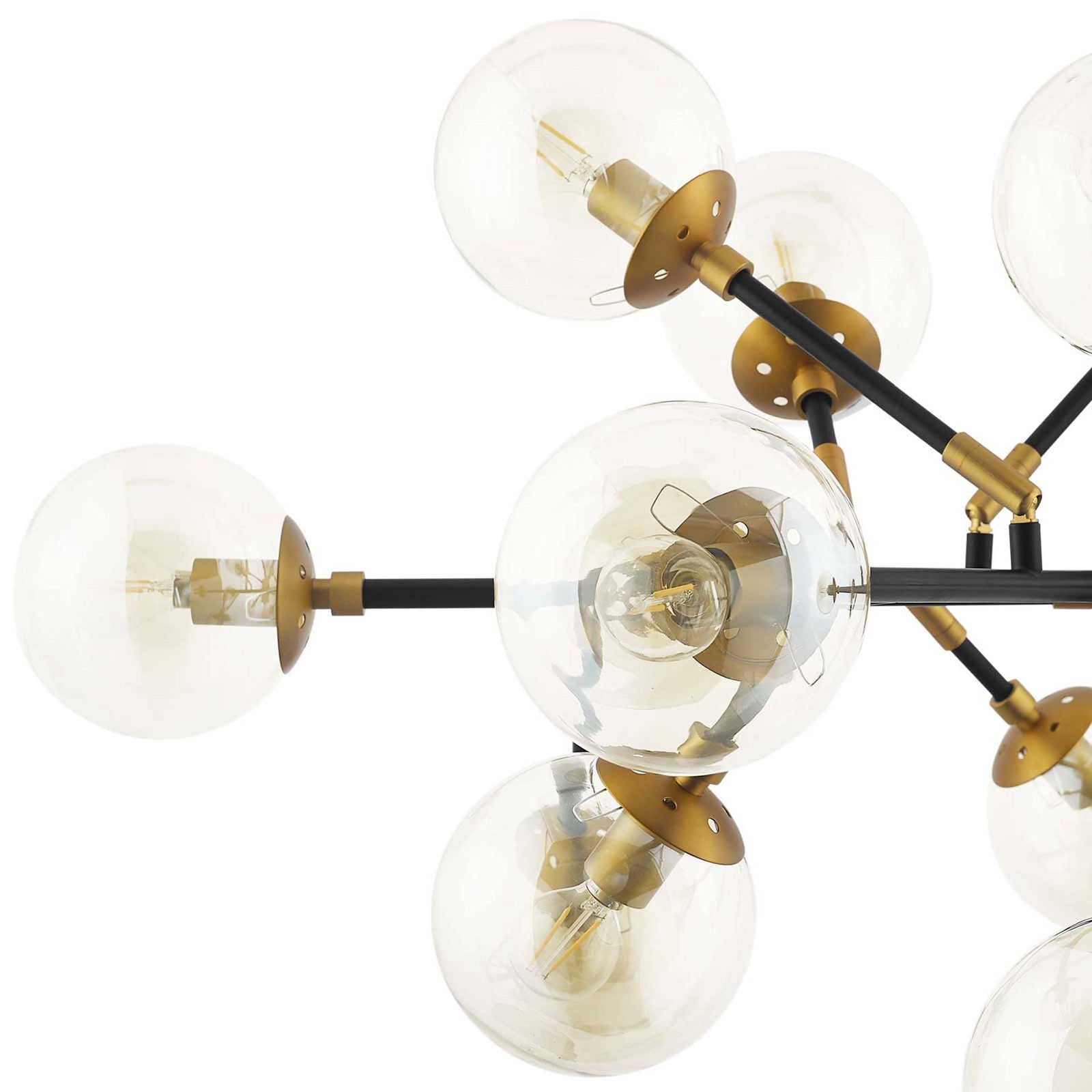 Selene 18 Light Pendant Chandelier Brass Gold/Black