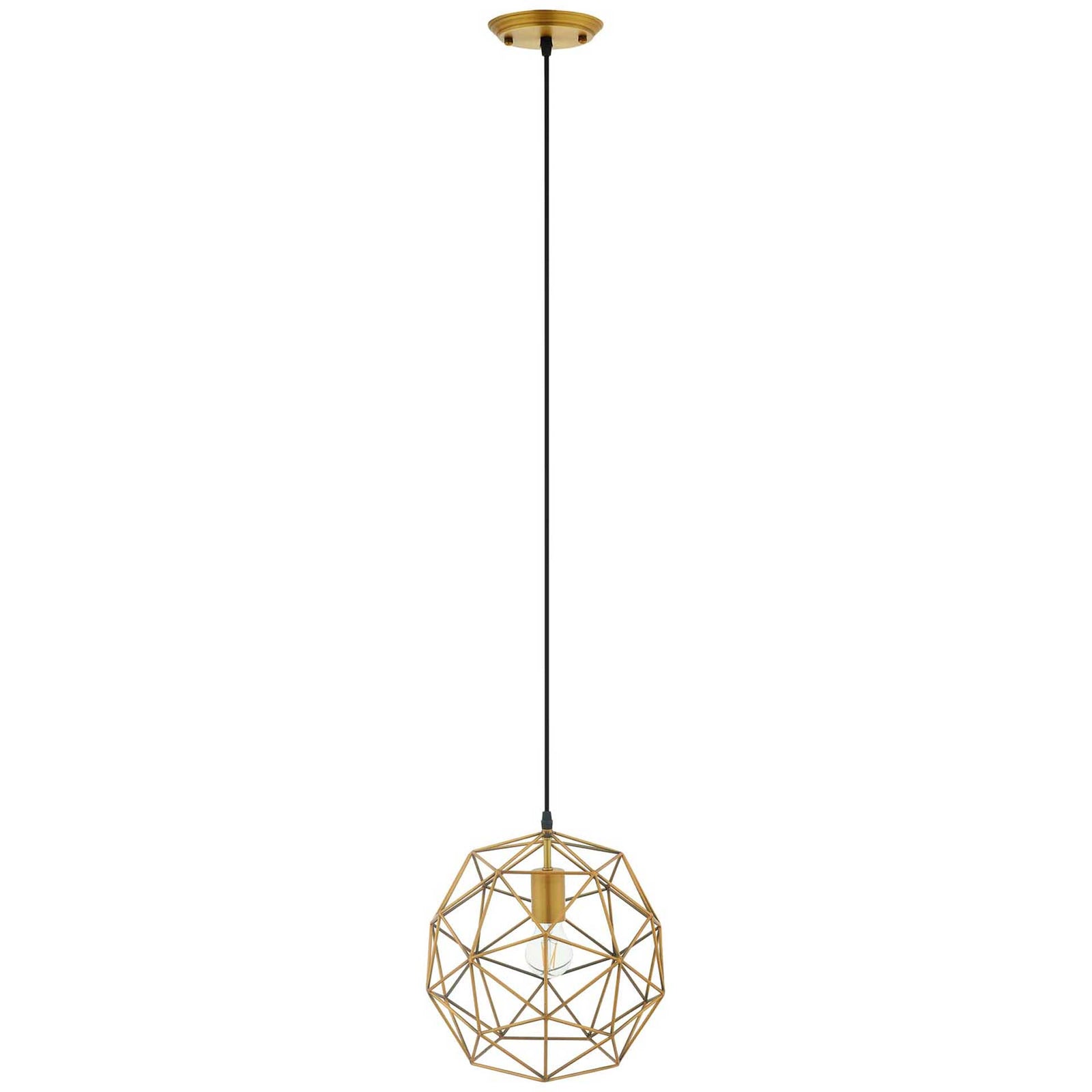 Ryder Decagon-Shaped Pendant Light Brass Gold