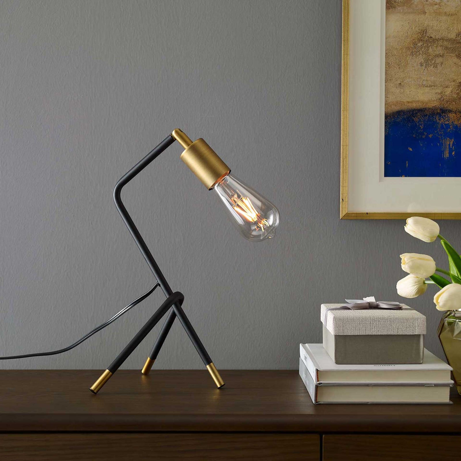 Abella Table Lamp Brass Gold/Black