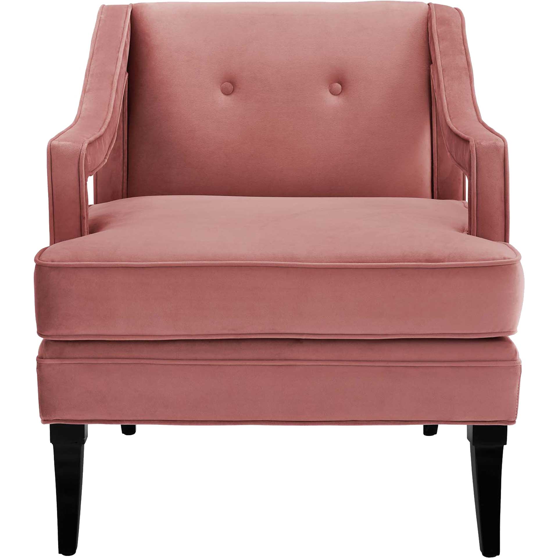 Cassandra Upholstered Velvet Armchair Dusty Rose