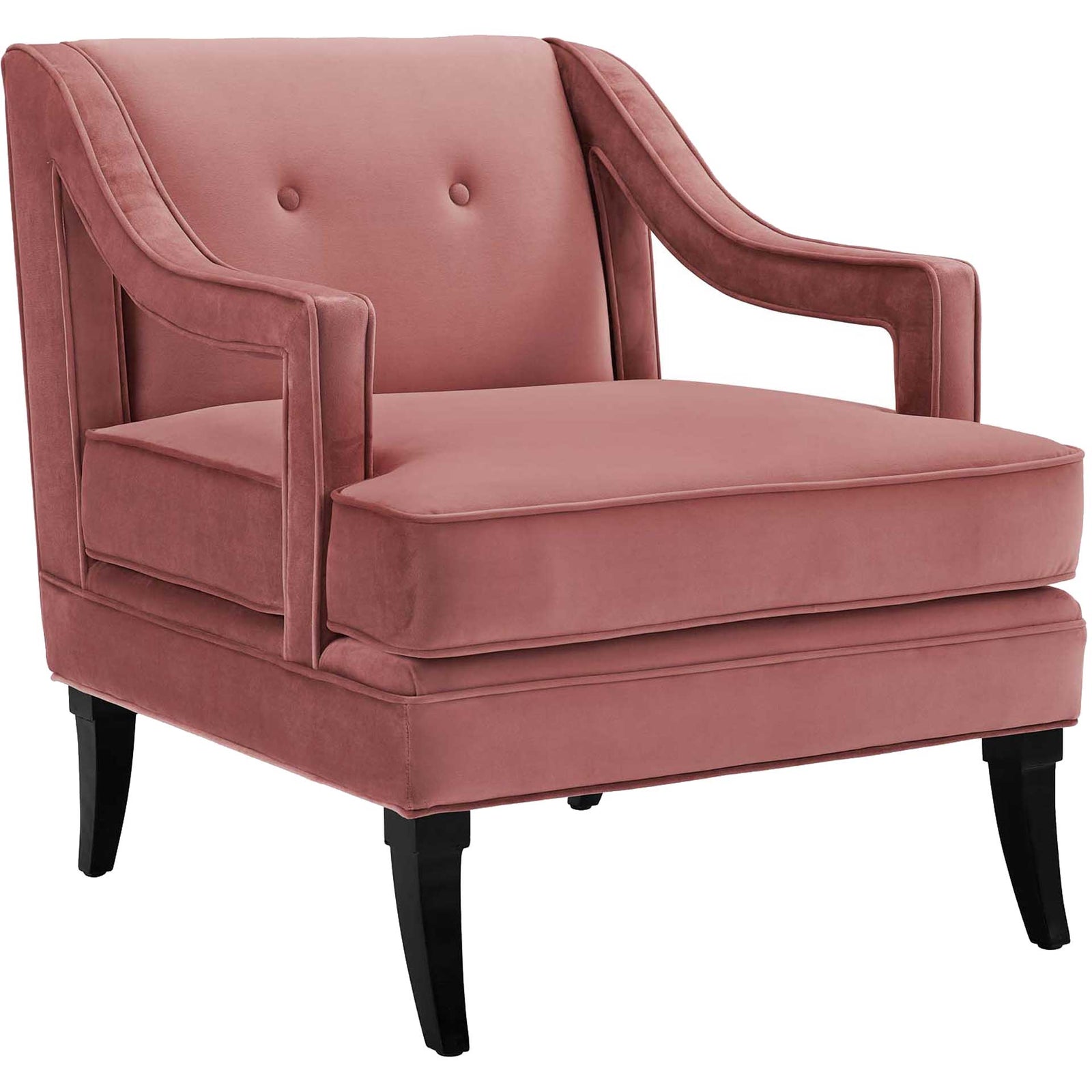 Cassandra Upholstered Velvet Armchair Dusty Rose