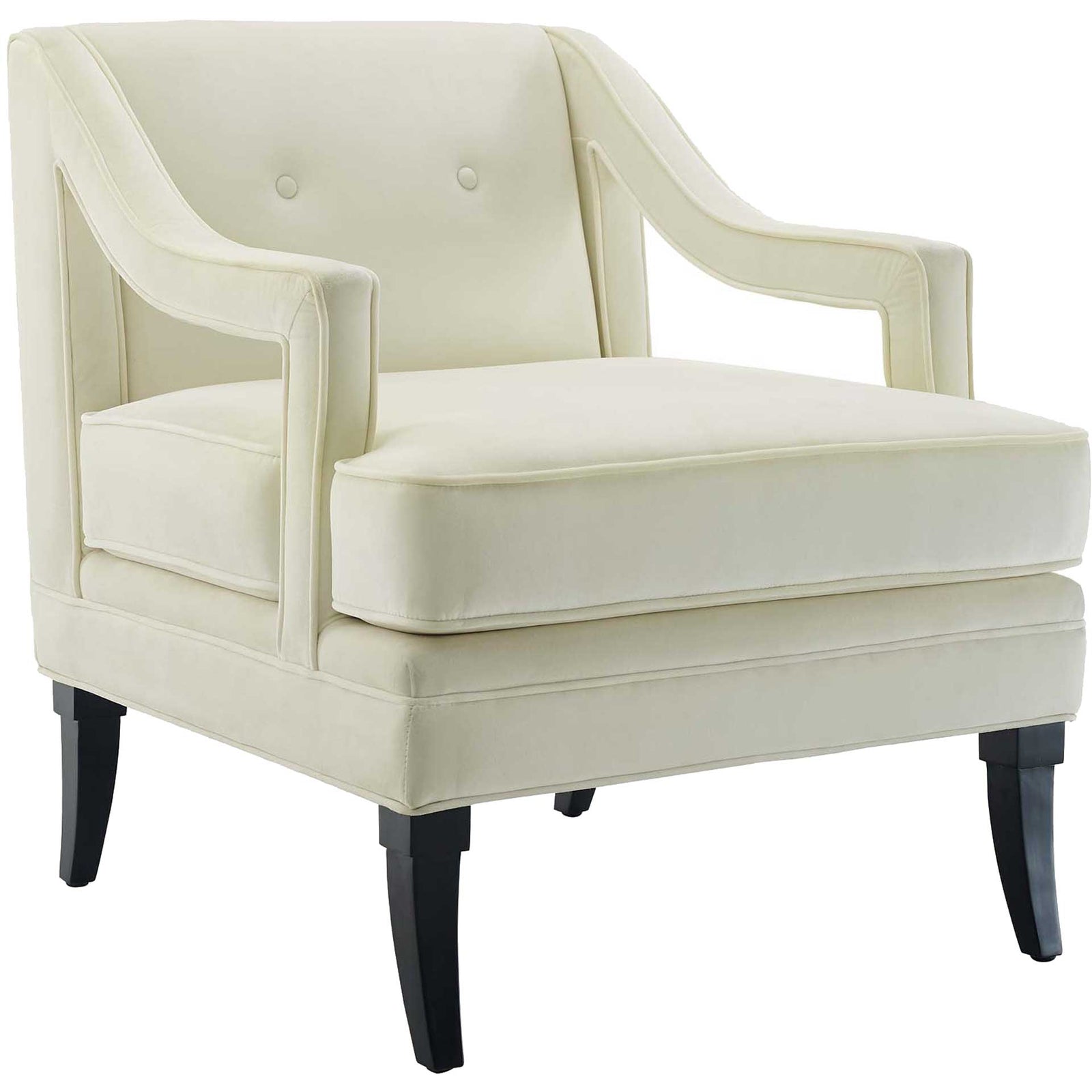 Cassandra Upholstered Velvet Armchair Ivory