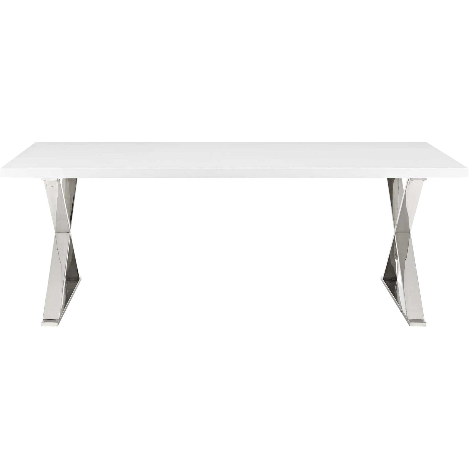 Section Dining Table White Silver