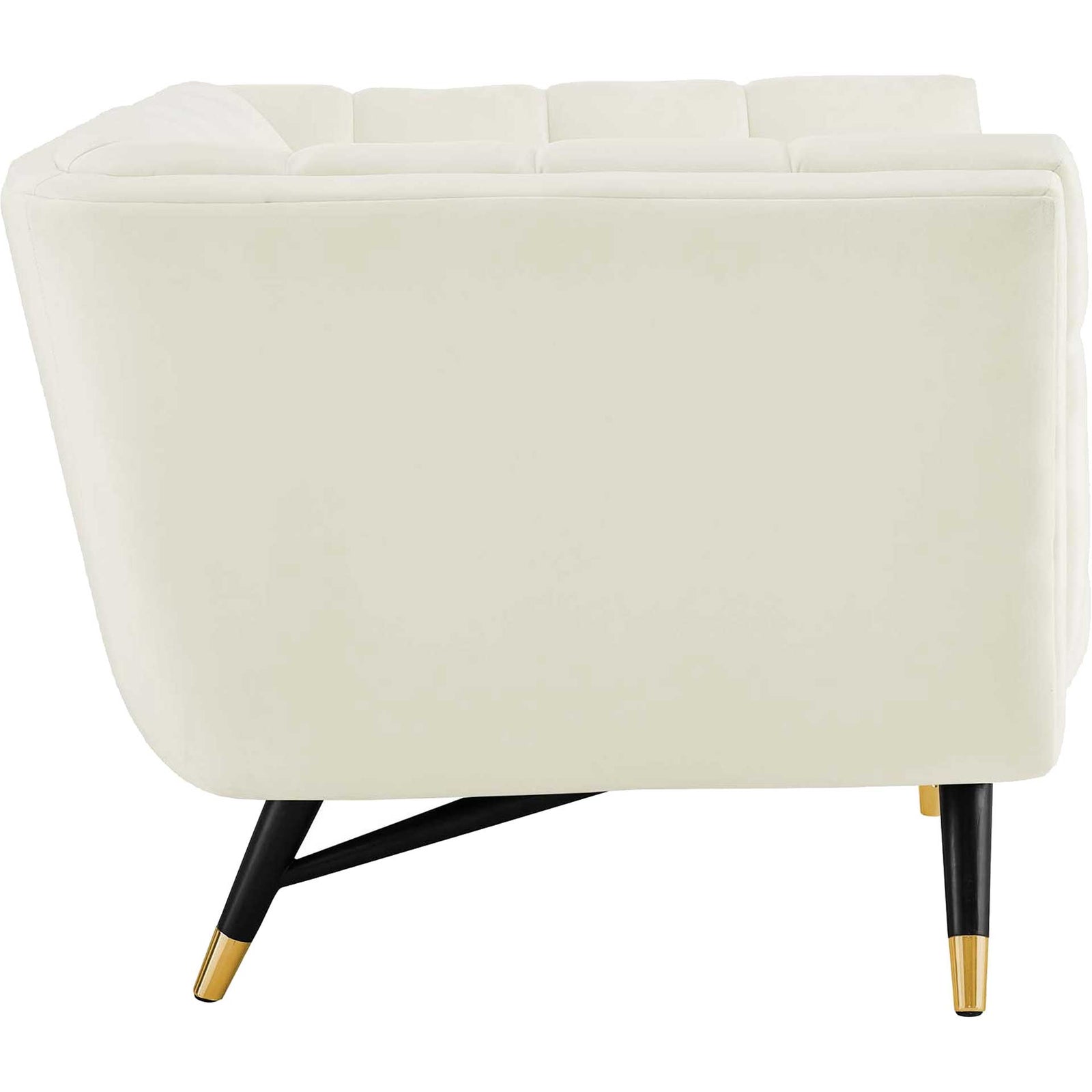 Adrianna Upholstered Velvet Armchair Ivory