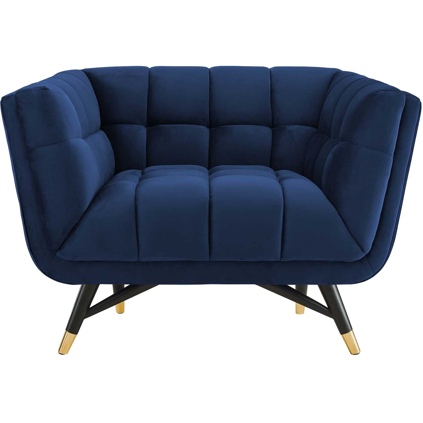 Adrianna Upholstered Velvet Armchair Midnight Blue