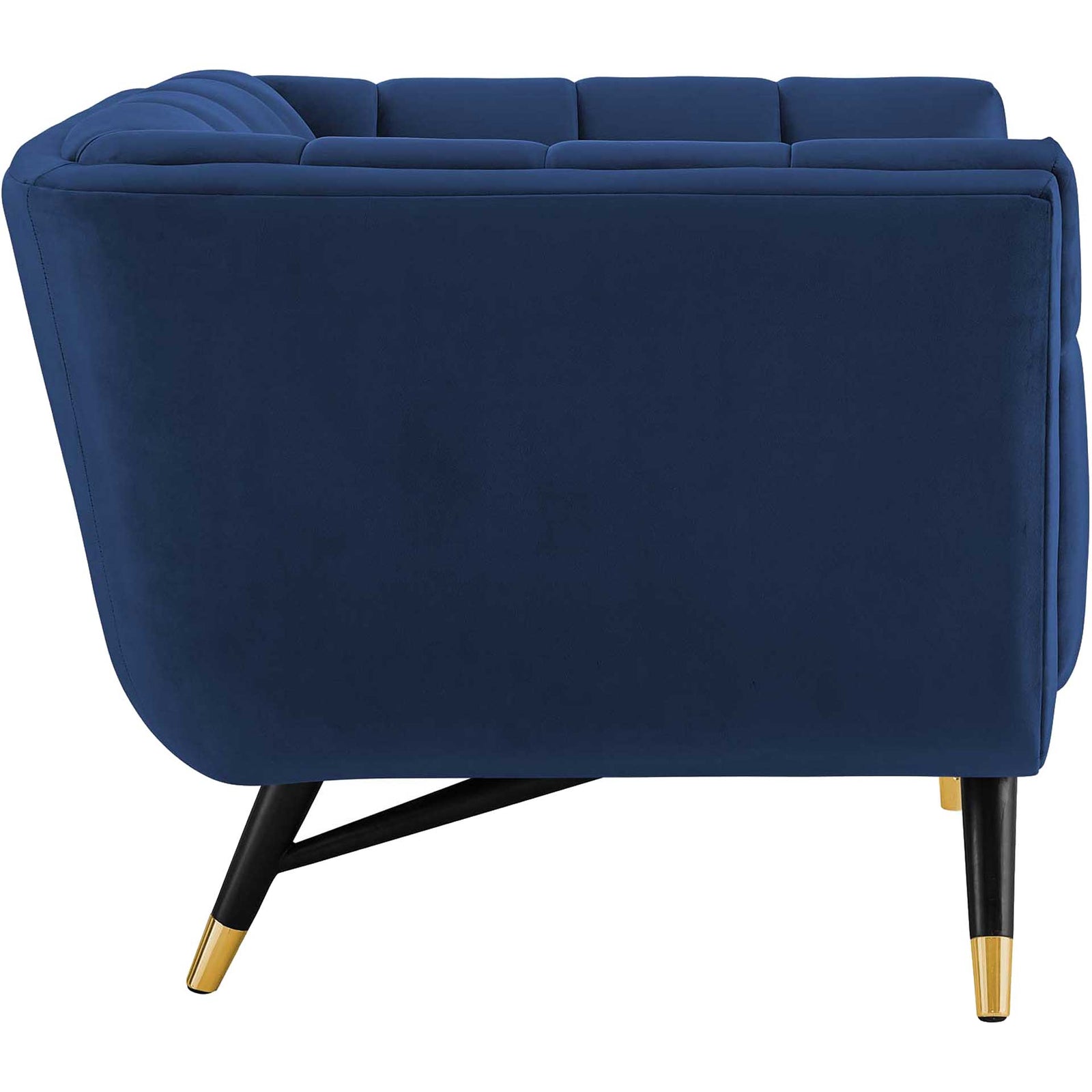 Adrianna Upholstered Velvet Armchair Midnight Blue