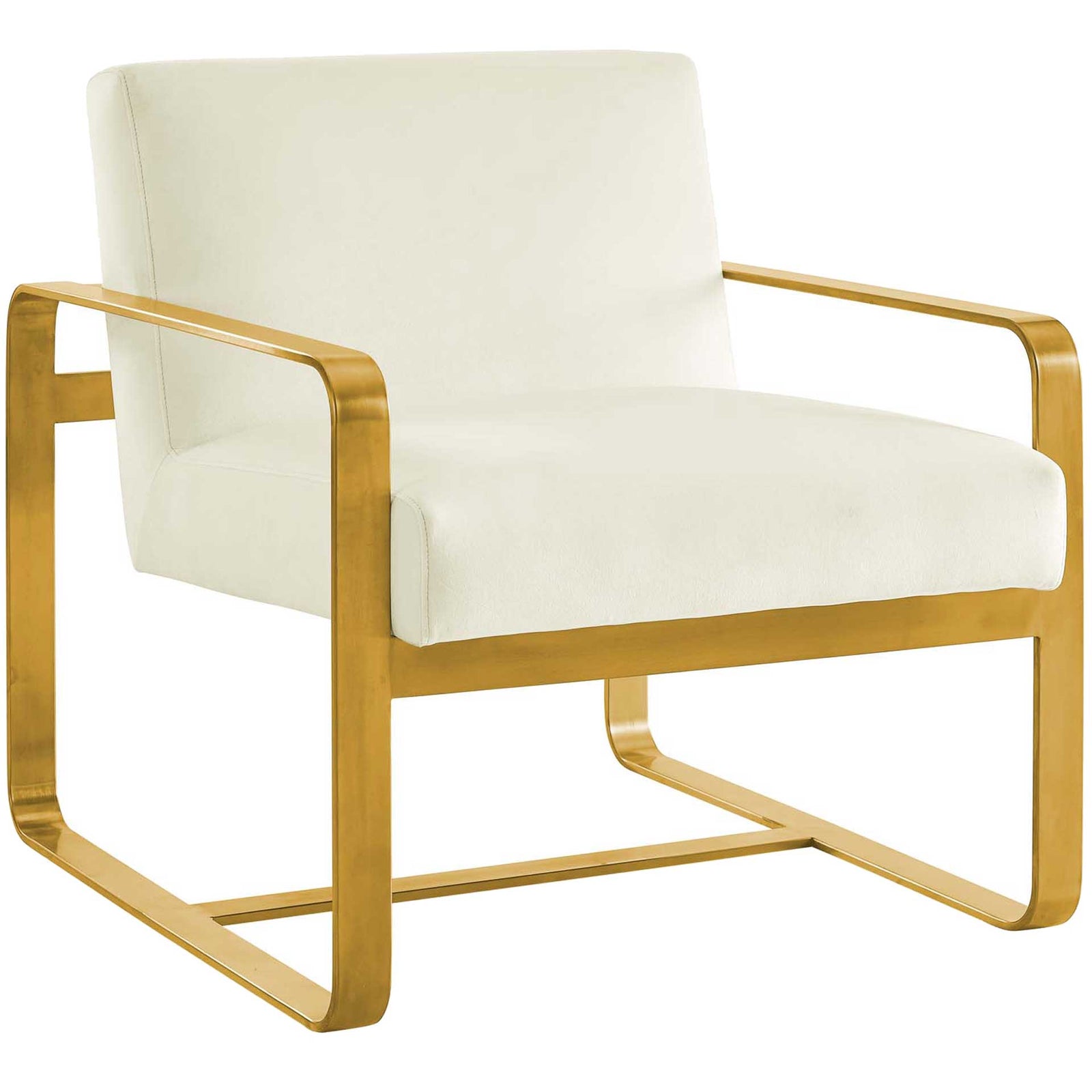 Abdiel Upholstered Velvet Armchair Ivory