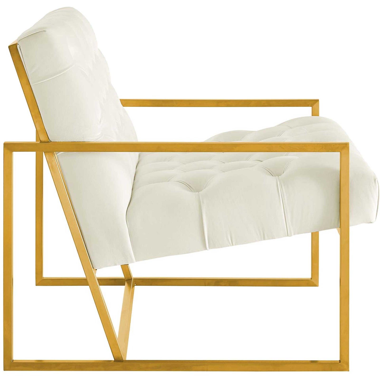 Ballston Velvet Accent Chair Ivory