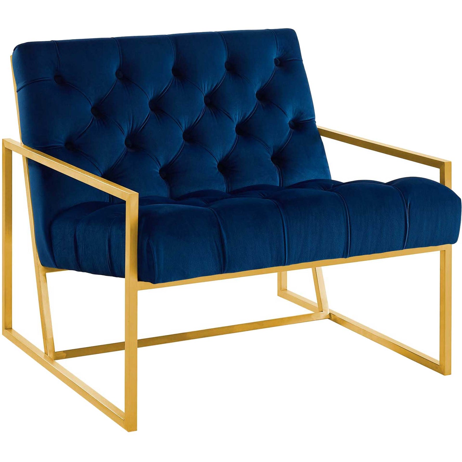 Ballston Velvet Accent Chair Navy