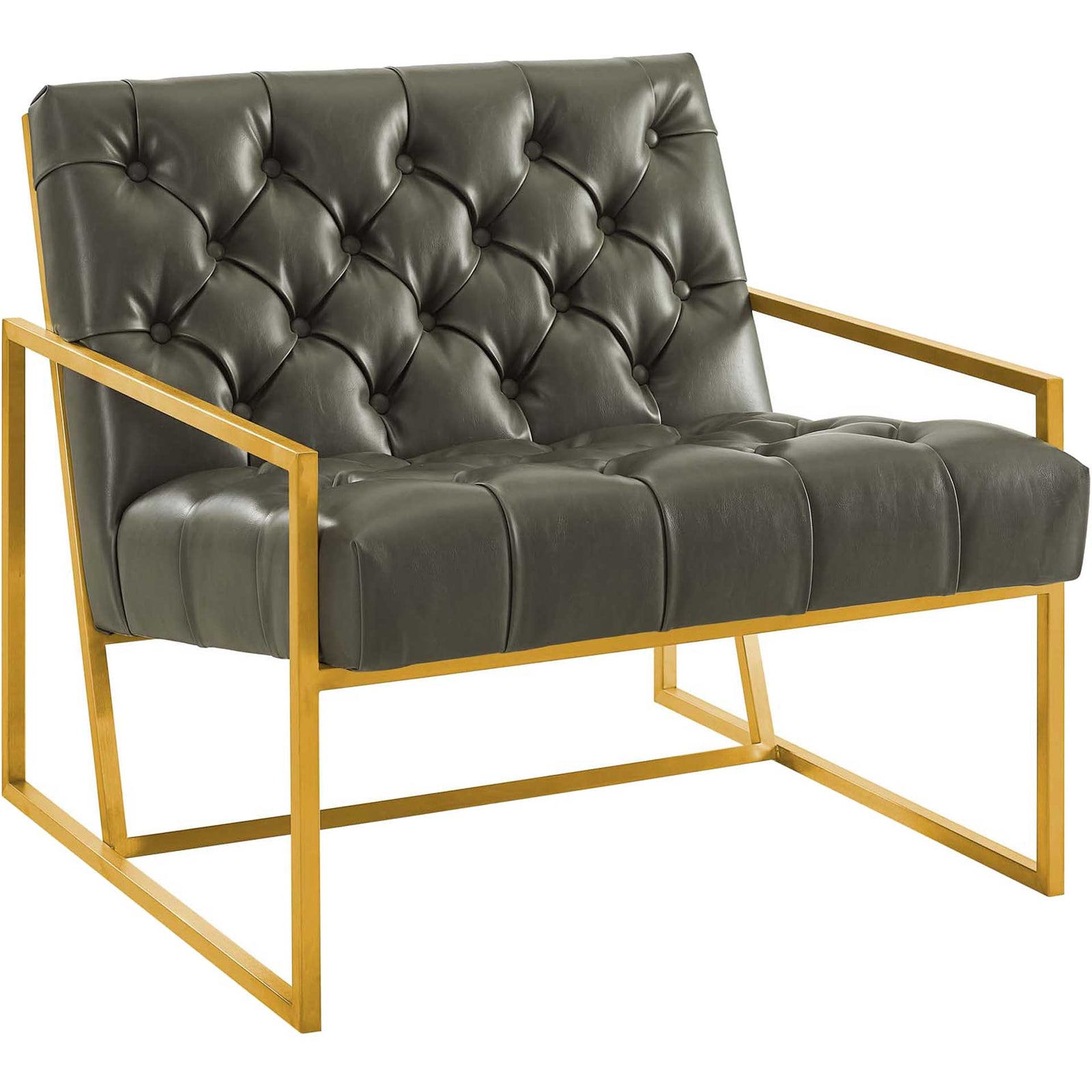 Ballston Faux Leather Accent Chair Gray