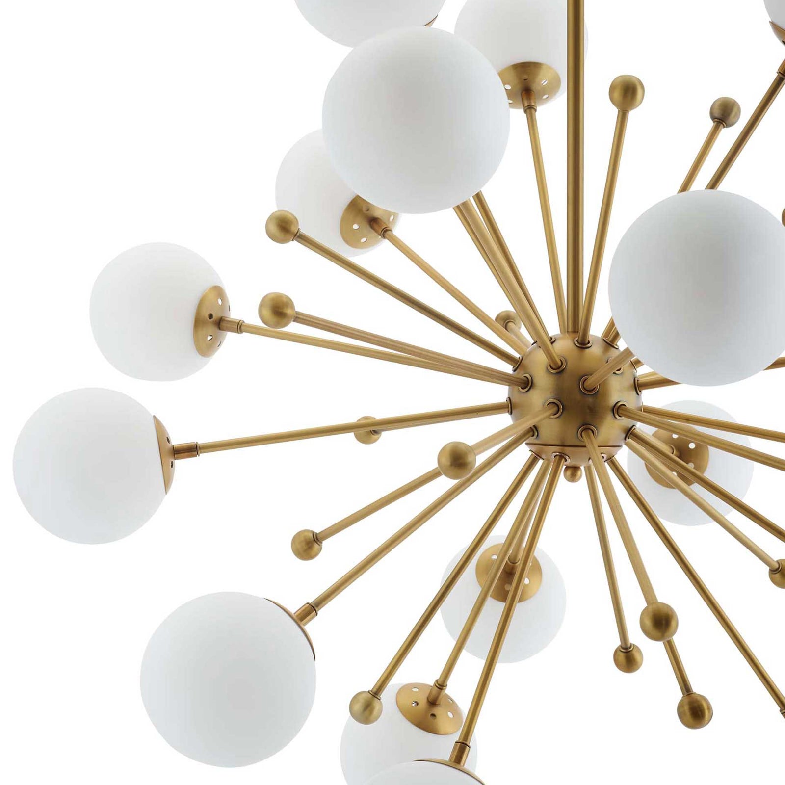 Caroline White Glass Chandelier White/Brass Gold