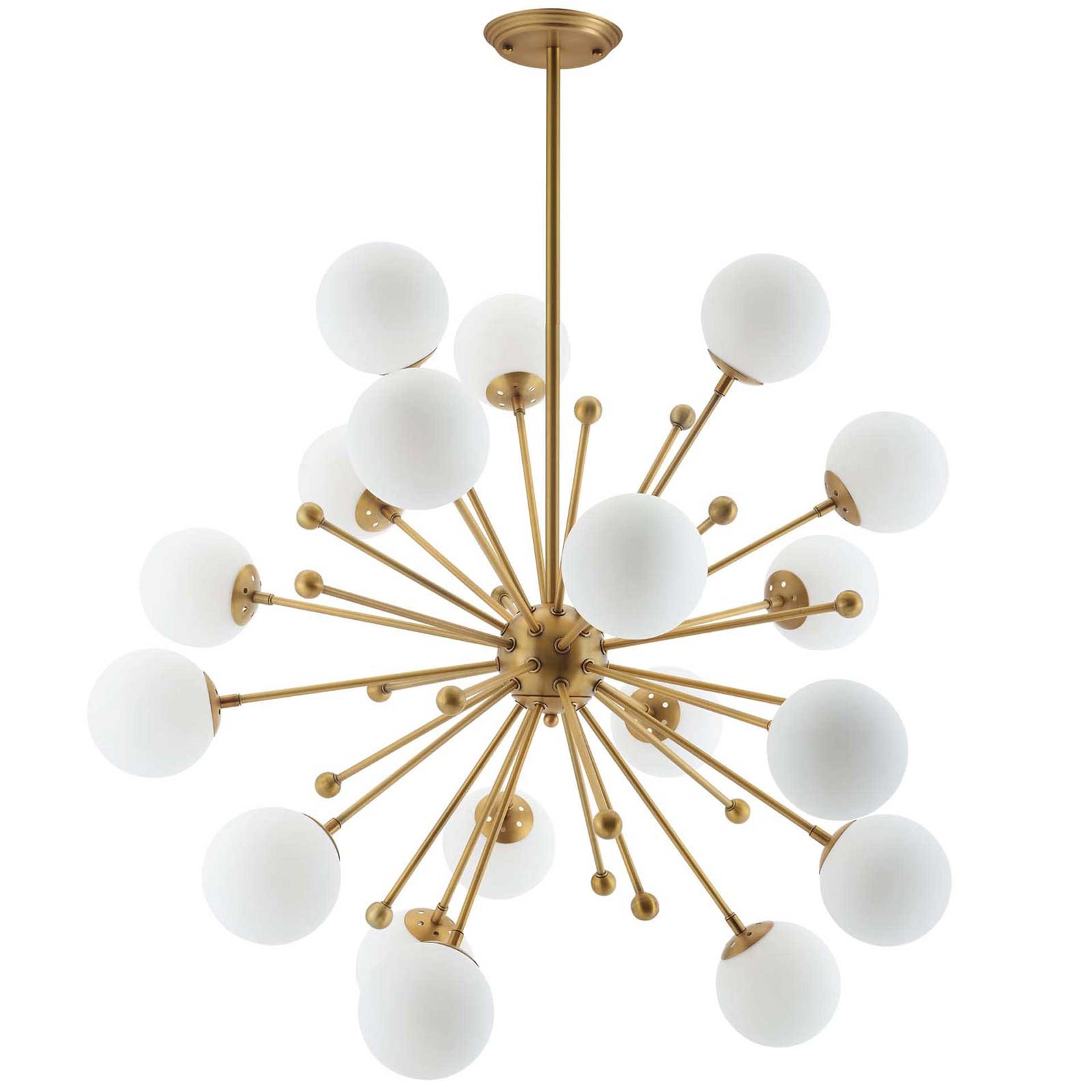 Caroline White Glass Chandelier White/Brass Gold