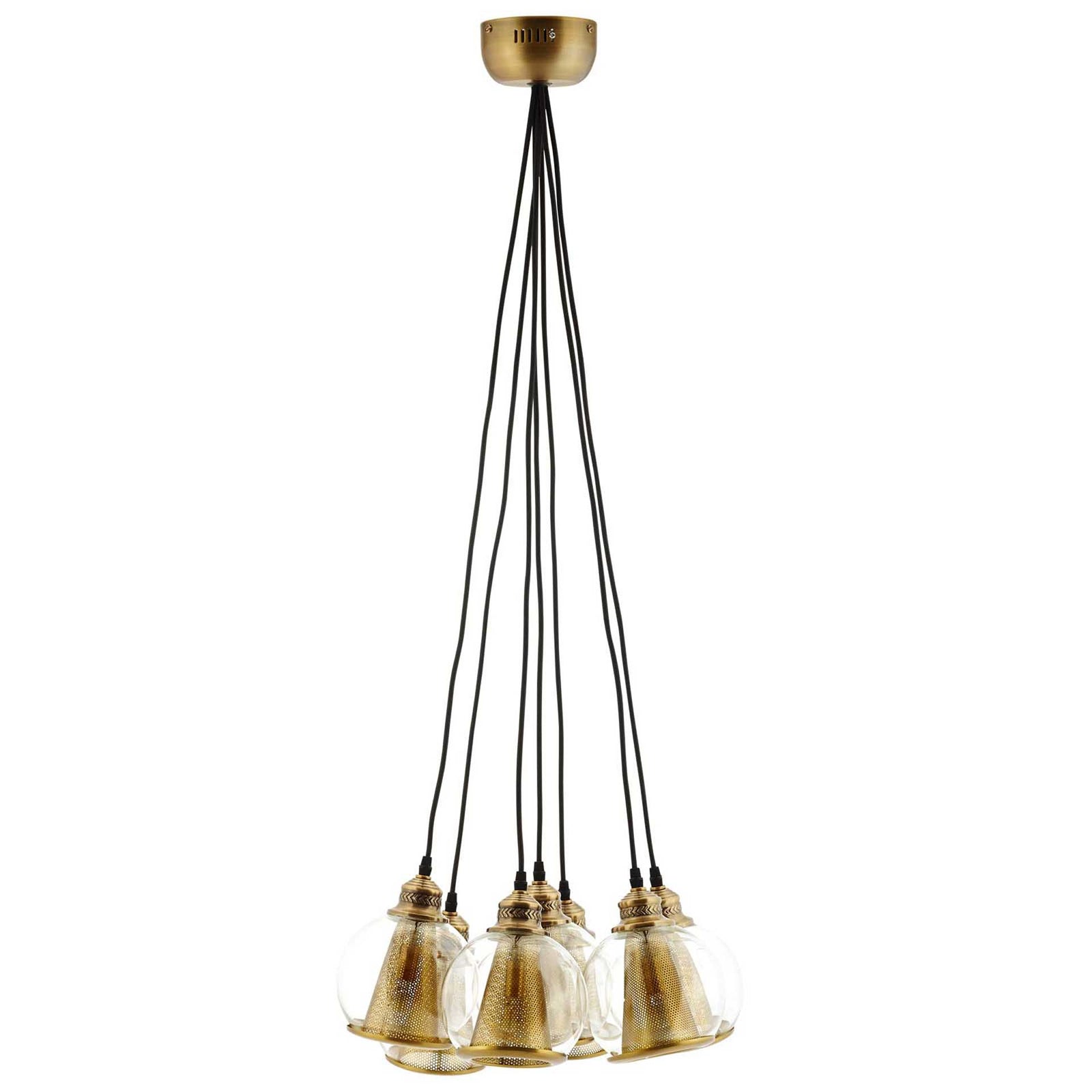 Phillip 7 Cone Chandelier Brass Gold/Black