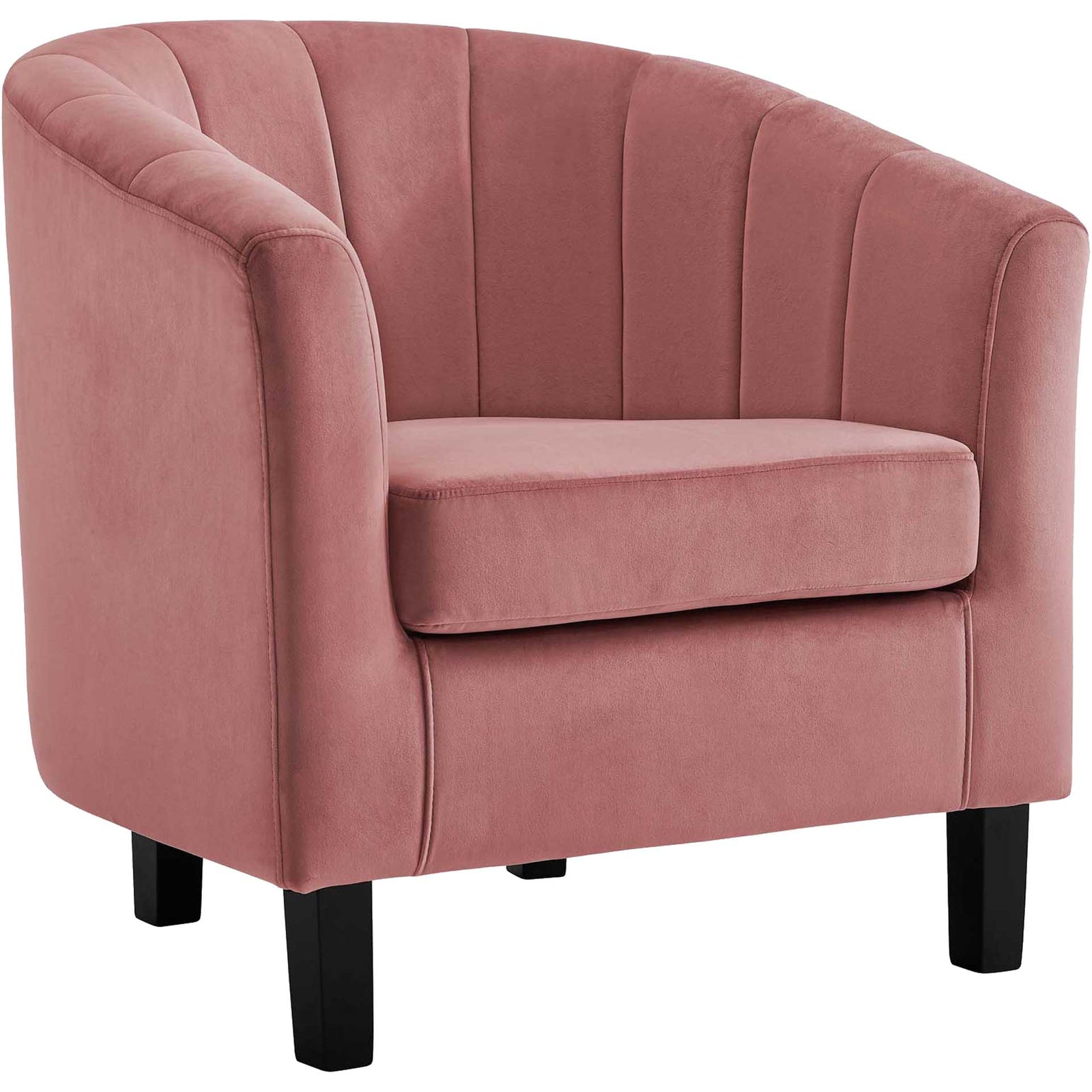 Paloma Channel Tufted Velvet Armchair Dusty Rose