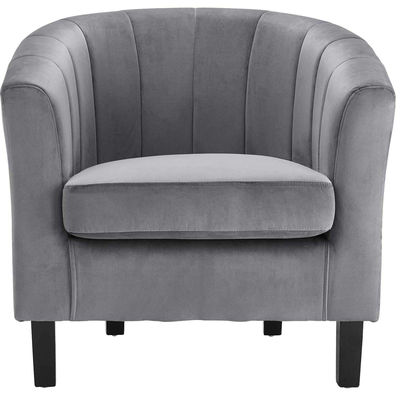Paloma Channel Tufted Velvet Armchair Gray