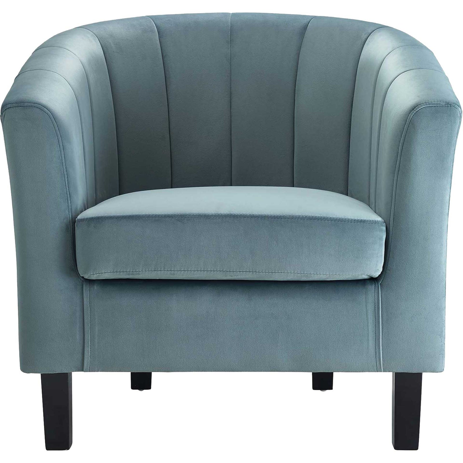 Paloma Channel Tufted Velvet Armchair Light Blue