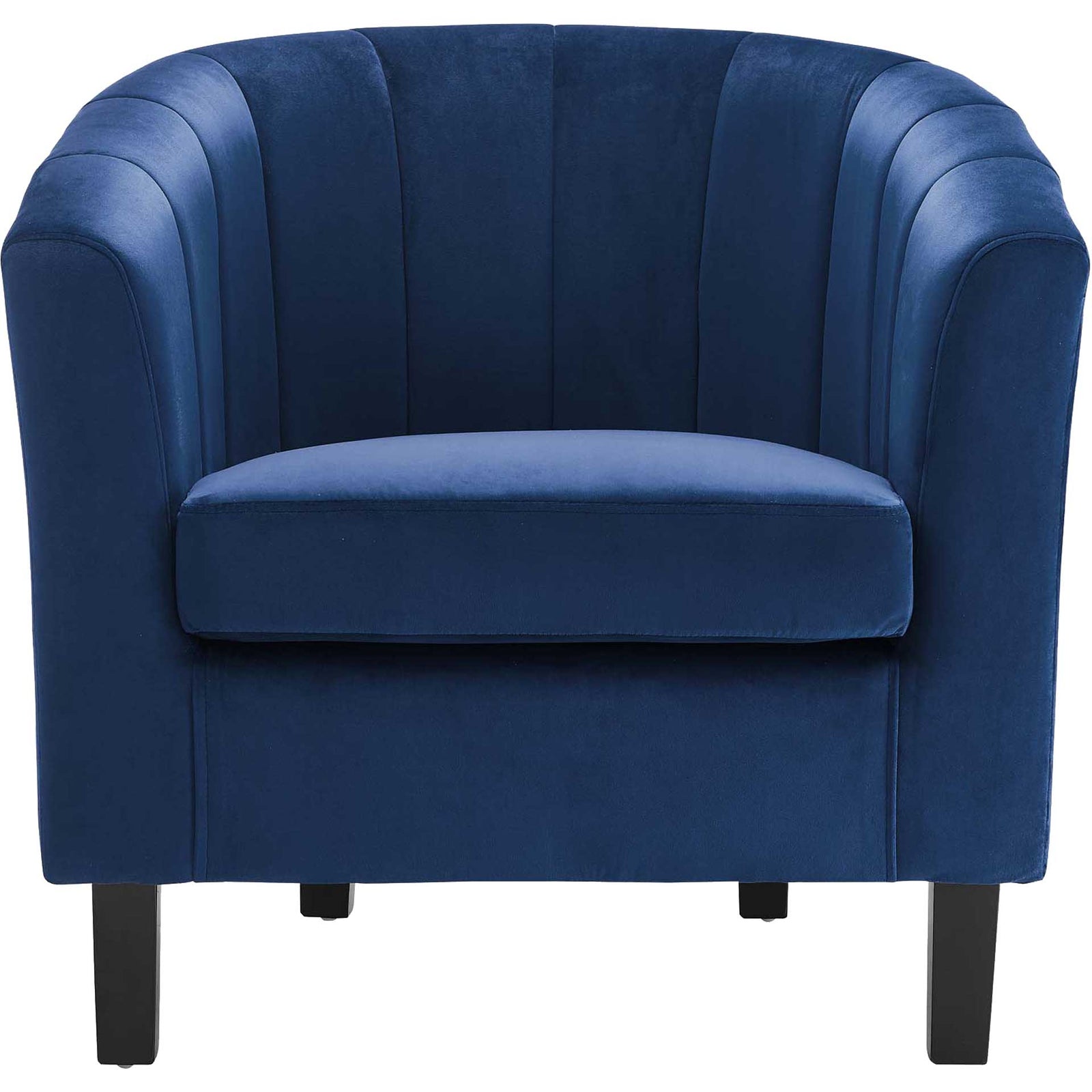 Paloma Channel Tufted Velvet Armchair Navy