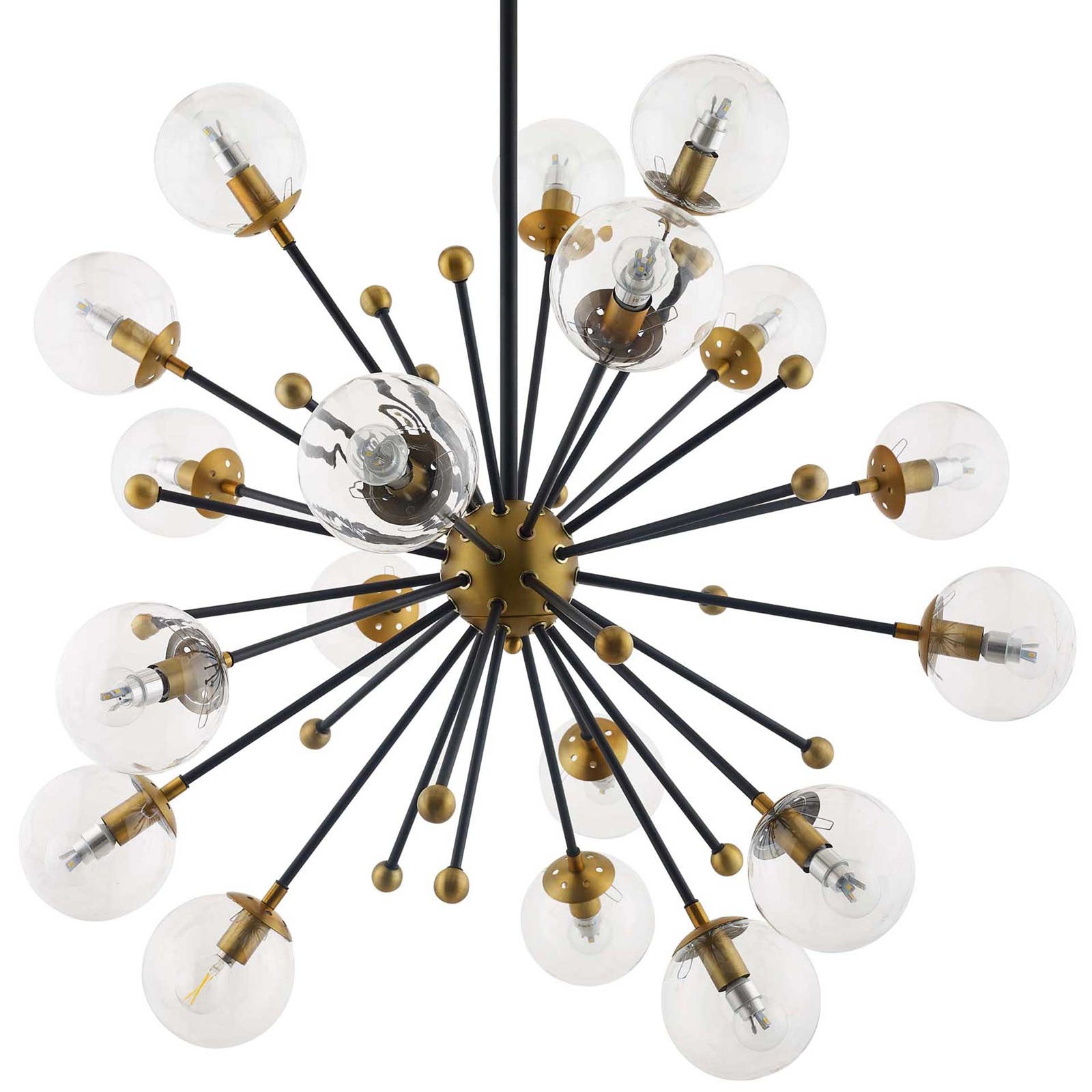 Caroline Clear Glass Chandelier Brass Gold/Black