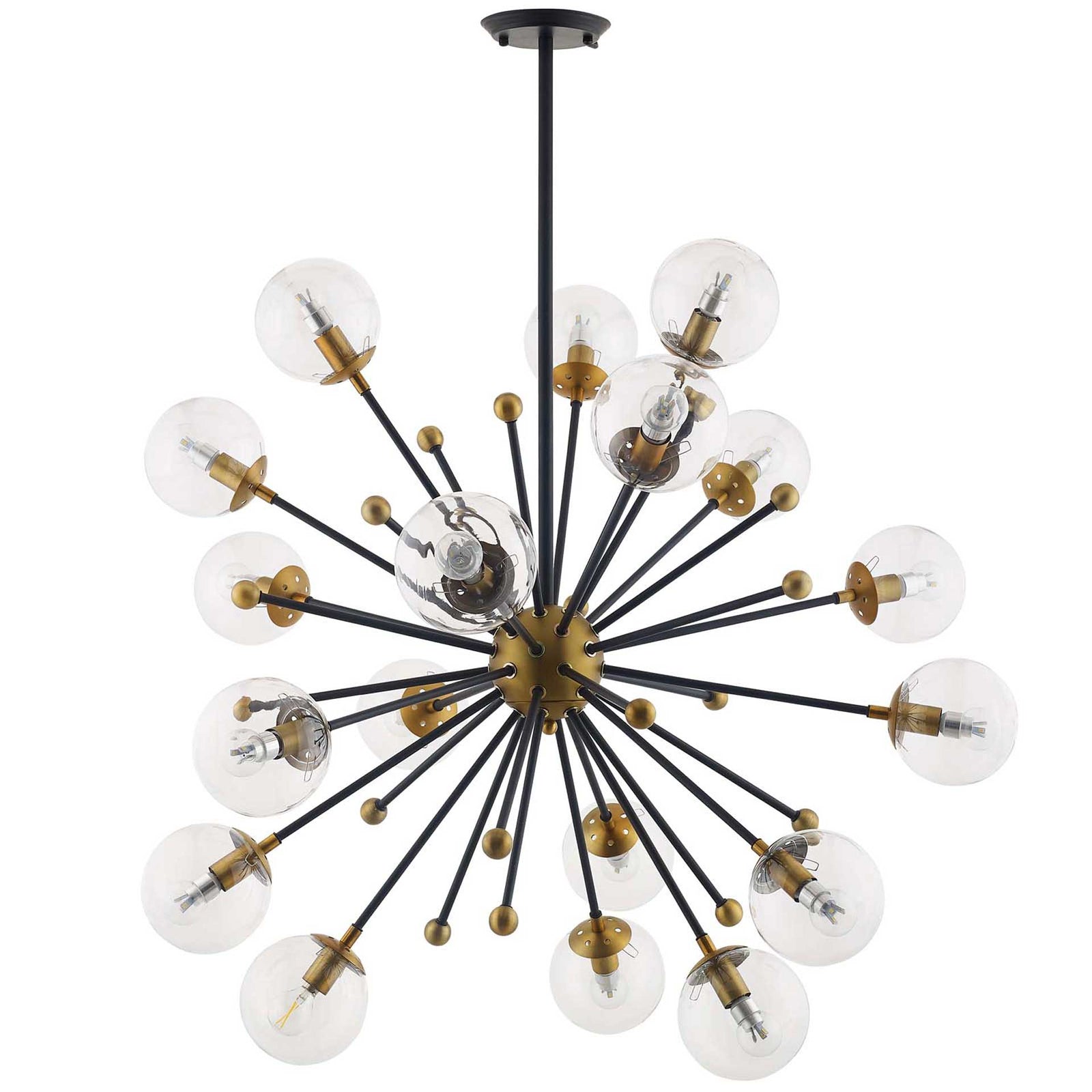 Caroline Clear Glass Chandelier Brass Gold/Black