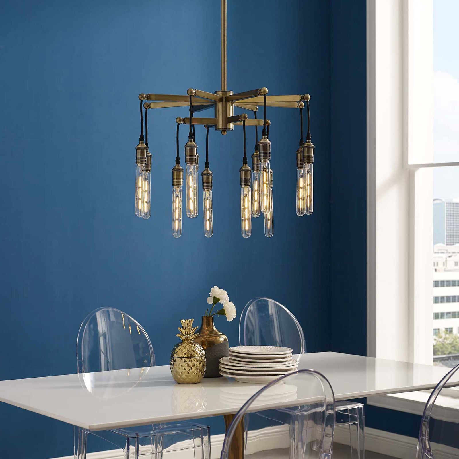 Resort Pendant Chandelier Brass Gold/Black