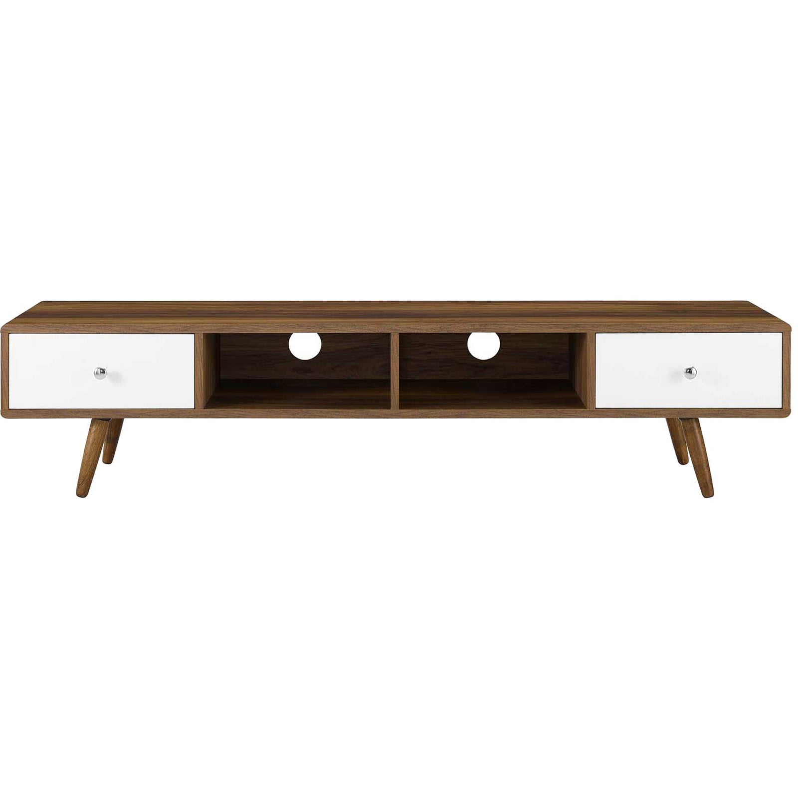 Tiffin Media Console TV Stand Walnut/White