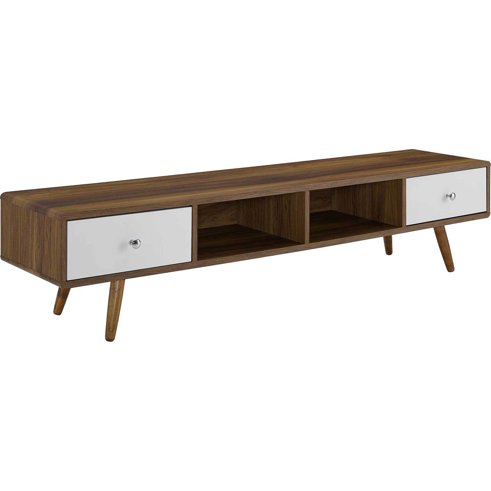Tiffin Media Console TV Stand Walnut/White