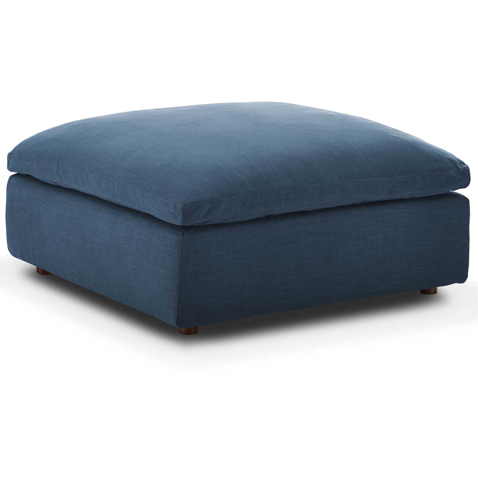 Carmen Overstuffed Ottoman Azure