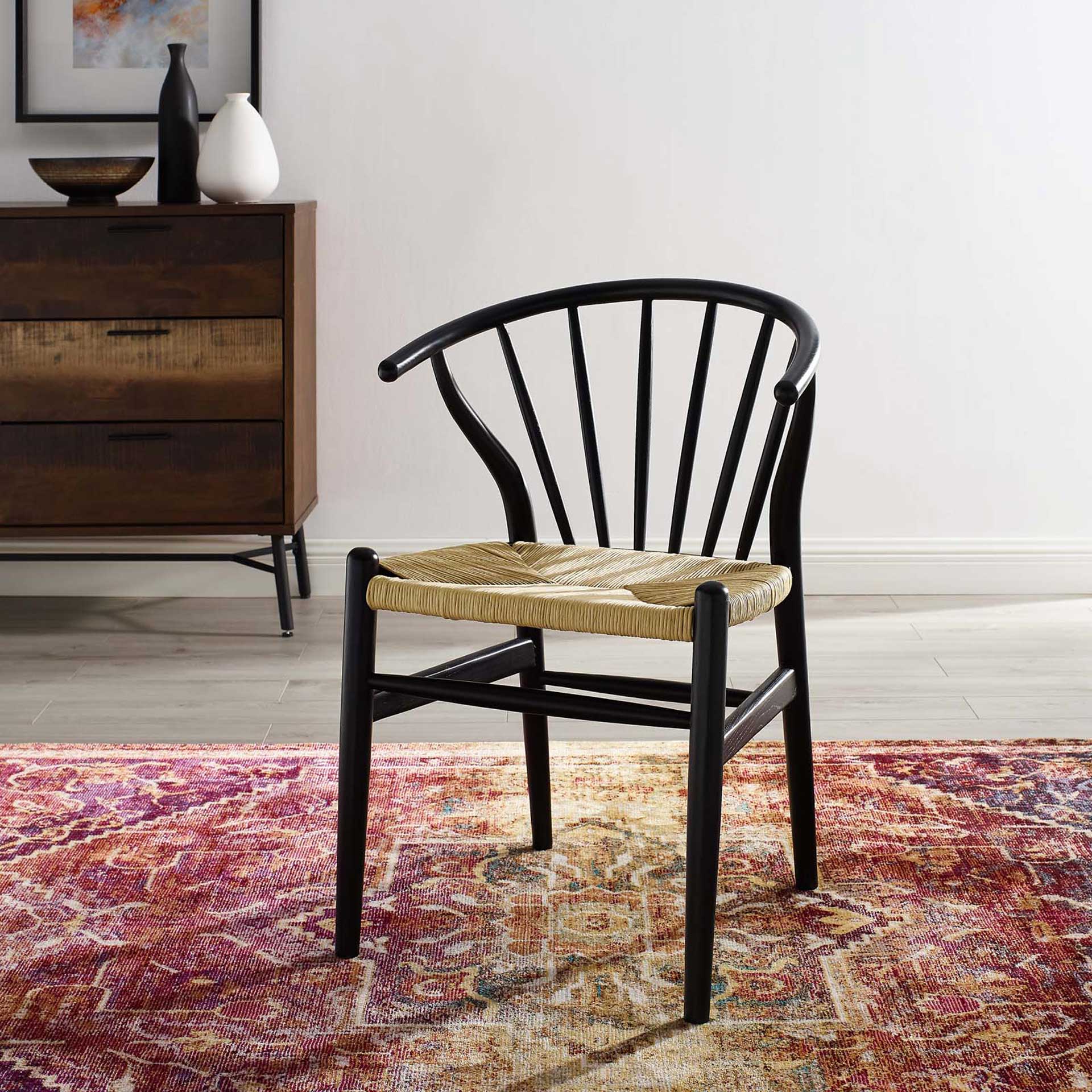 Foster Spindle Wood Side Chair Black