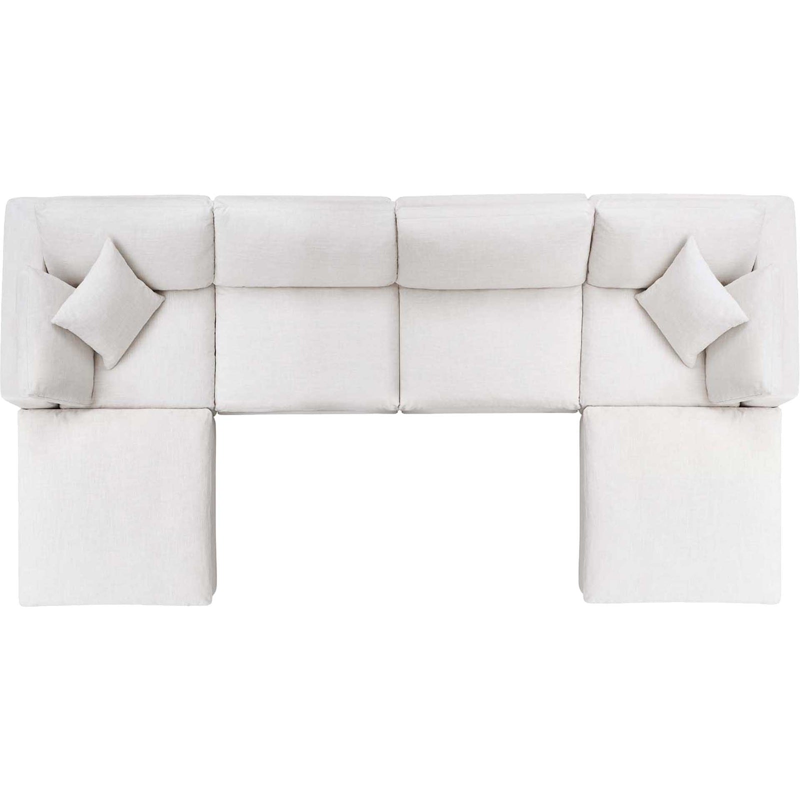 Carmen 6 Piece Modular Sofa with Ottomans Beige