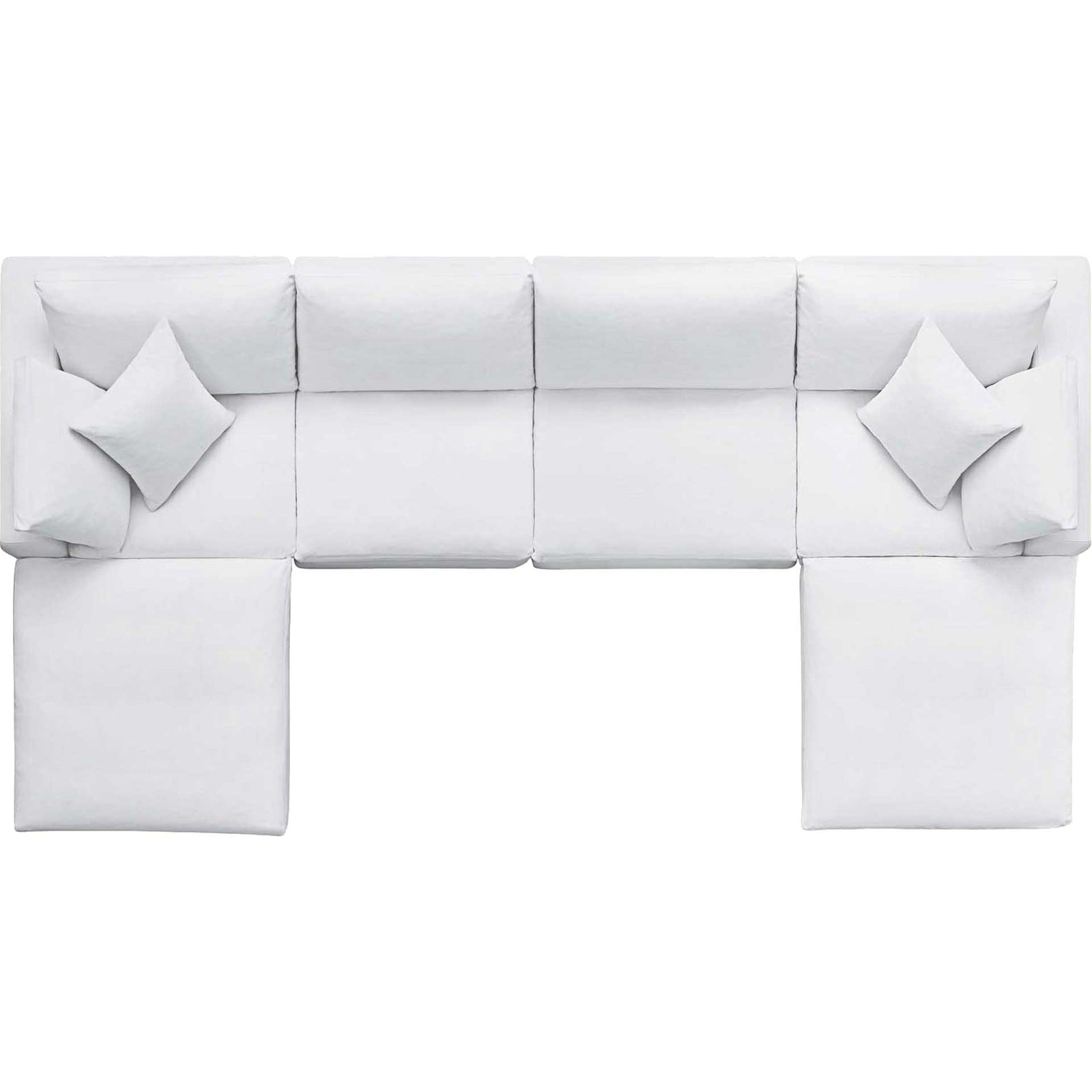 Carmen 6 Piece Modular Sofa with Ottomans White