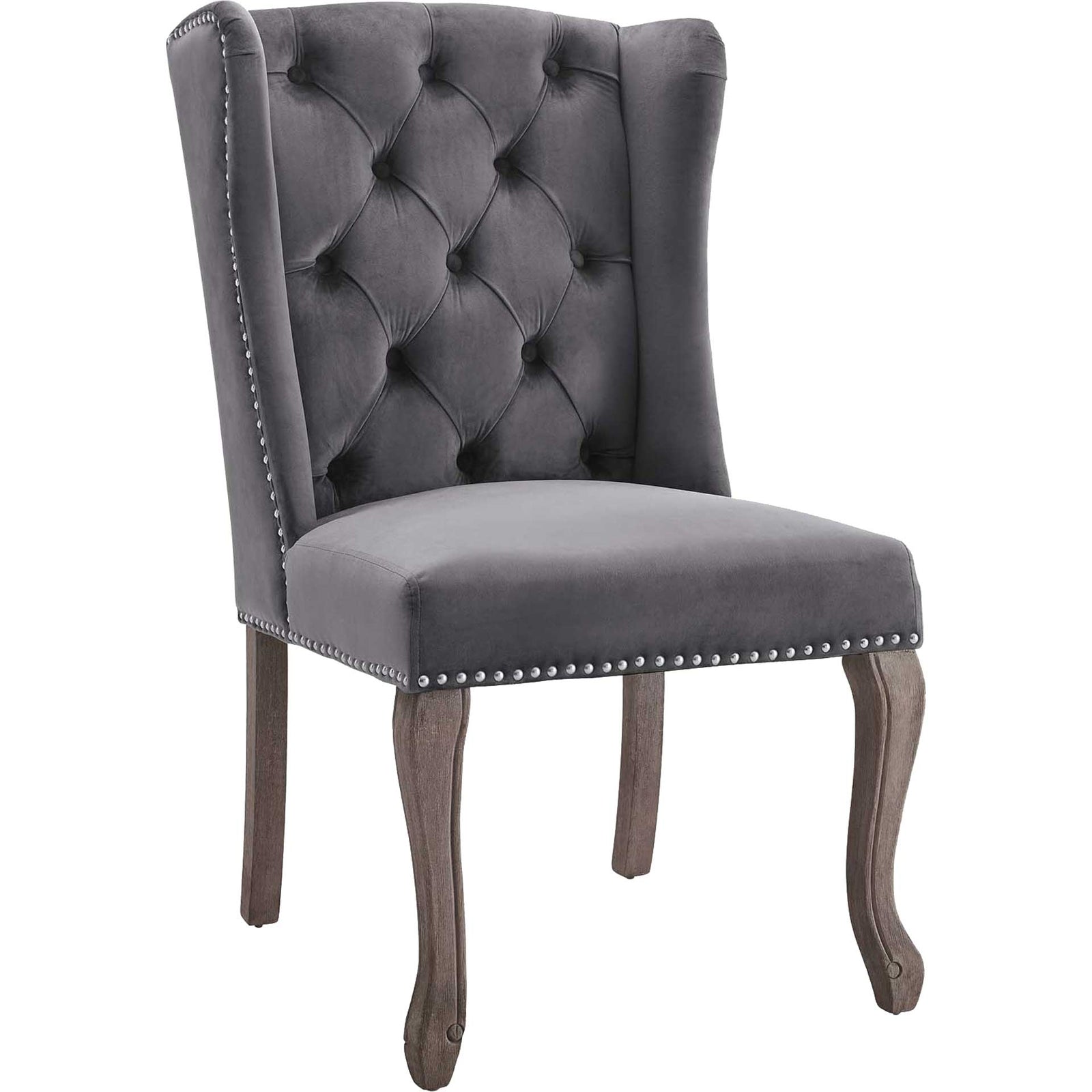 Andy Velvet Side Chair Gray
